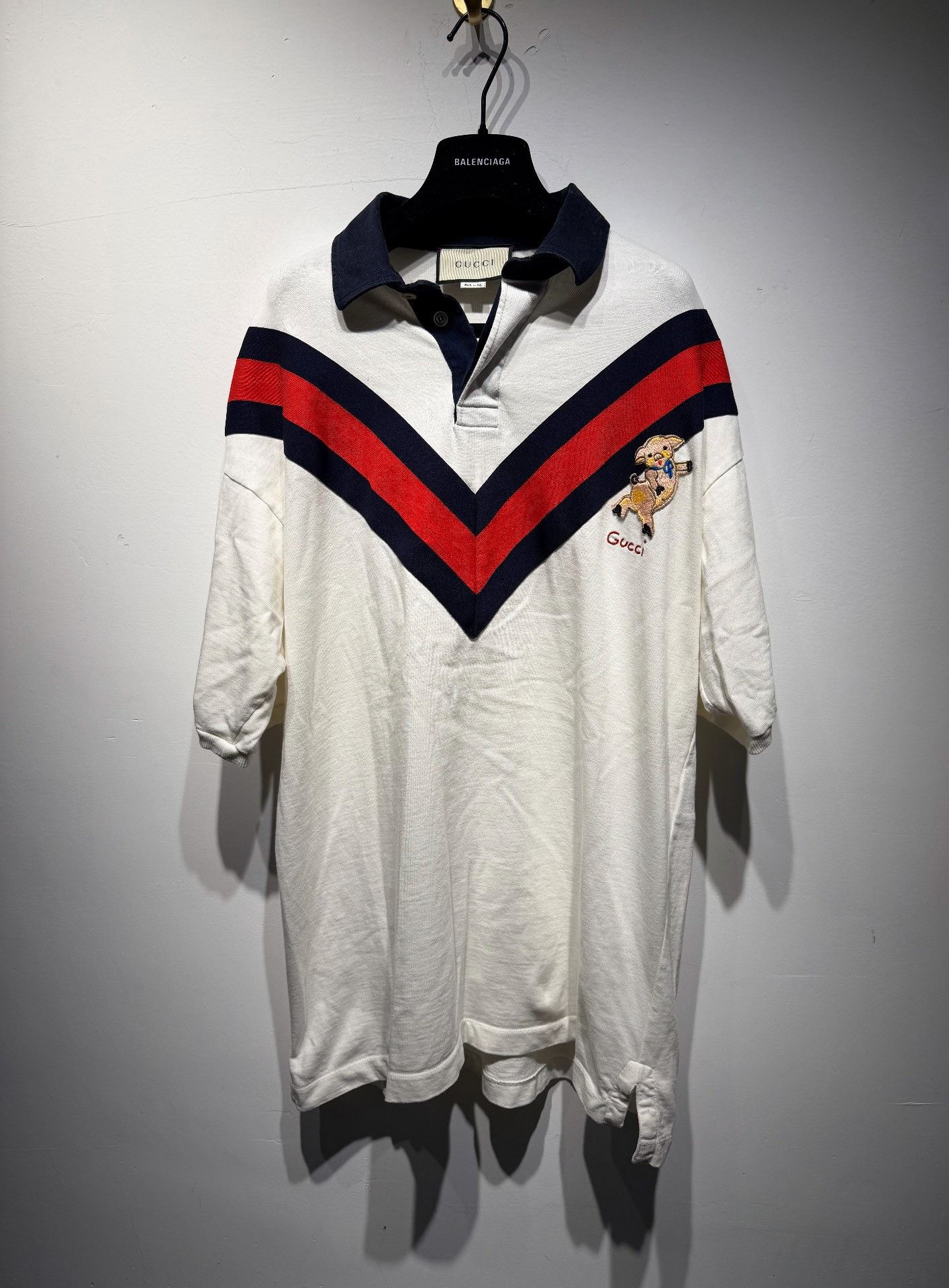 Gucci Gucci Retro Embroidered White Polo L Men Size US L / EU 52-54 / 3 - 1 Thumbnail