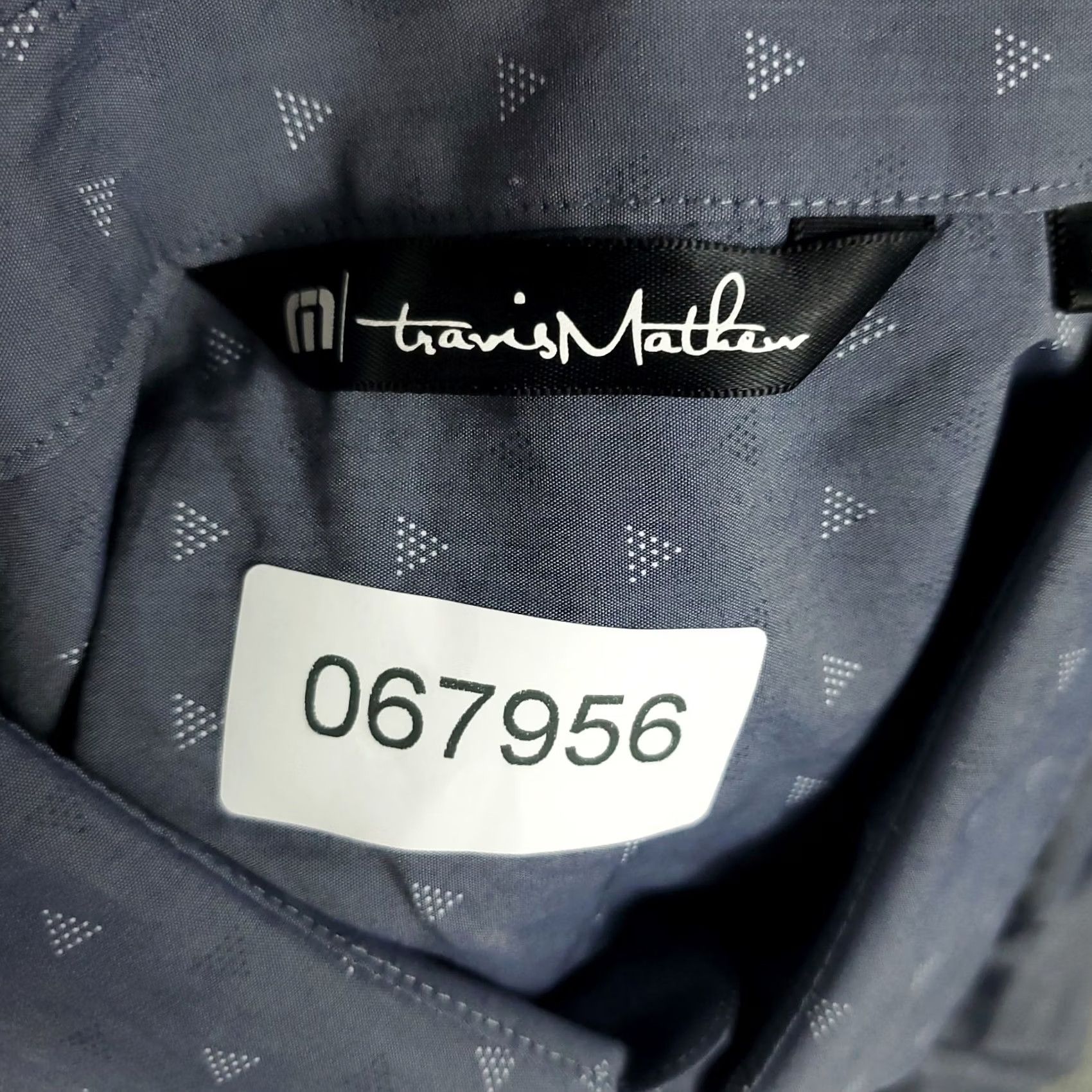 TravisMathew Travis Mathew Shirt Mens Large Blue Geometric Button Up Short Sleeve Size US L / EU 52-54 / 3 - 7 Thumbnail