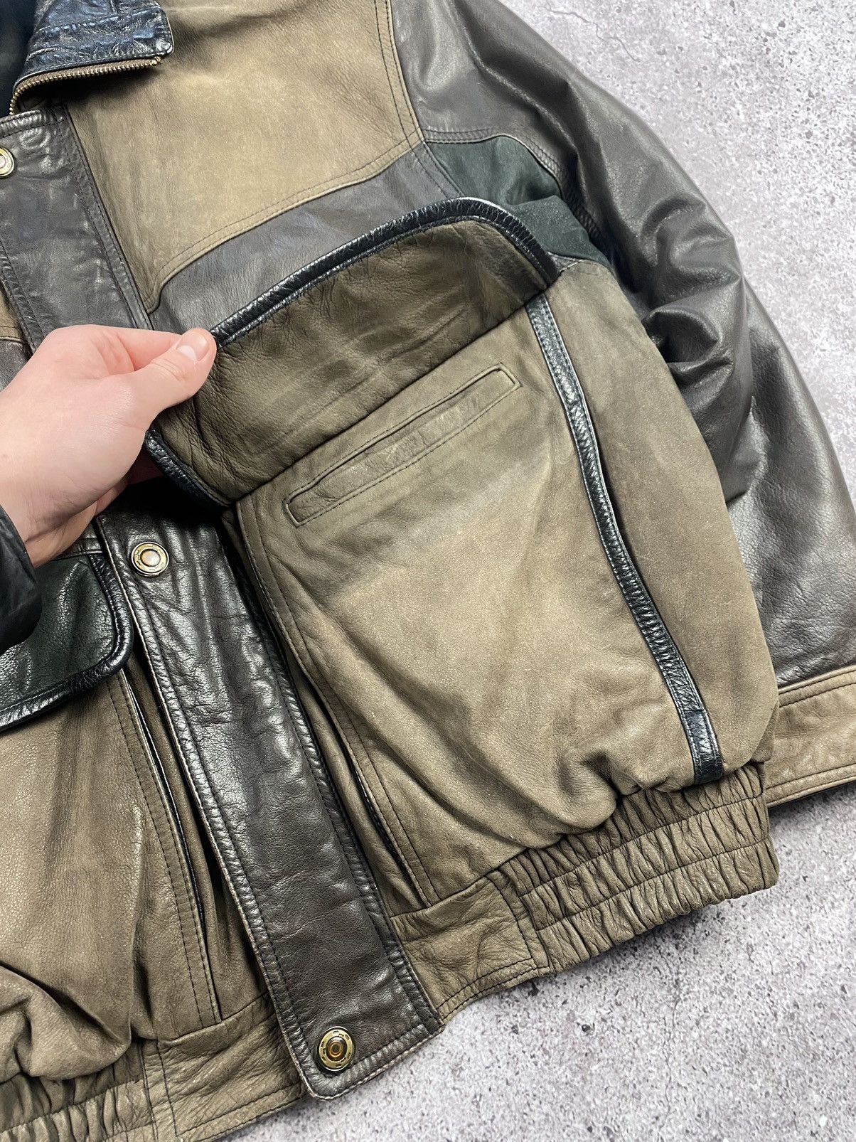 Genuine Leather Vintage Bomber Leather Jacket RIRI zip Avirex Schott 70-80s Size US M / EU 48-50 / 2 - 6 Thumbnail