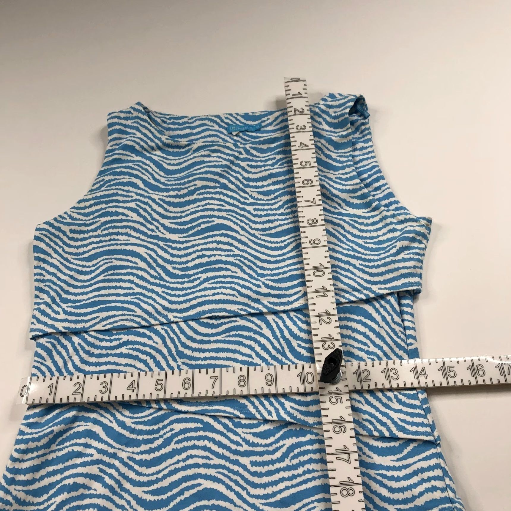 J.McLaughlin J McLaughlin XS Bodycon Fitted Tiered Nylon Above Knee Dress Blue Dress Size XS / US 0-2 / IT 36-38 - 7 Thumbnail