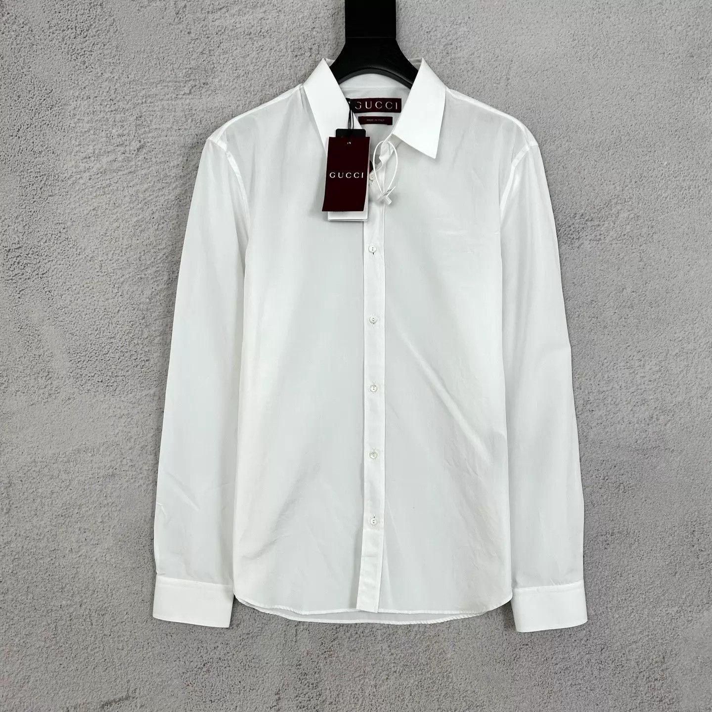 Gucci White Long Sleeve Button-Up Shirt Size M Size US M / EU 48-50 / 2 - 1 Thumbnail