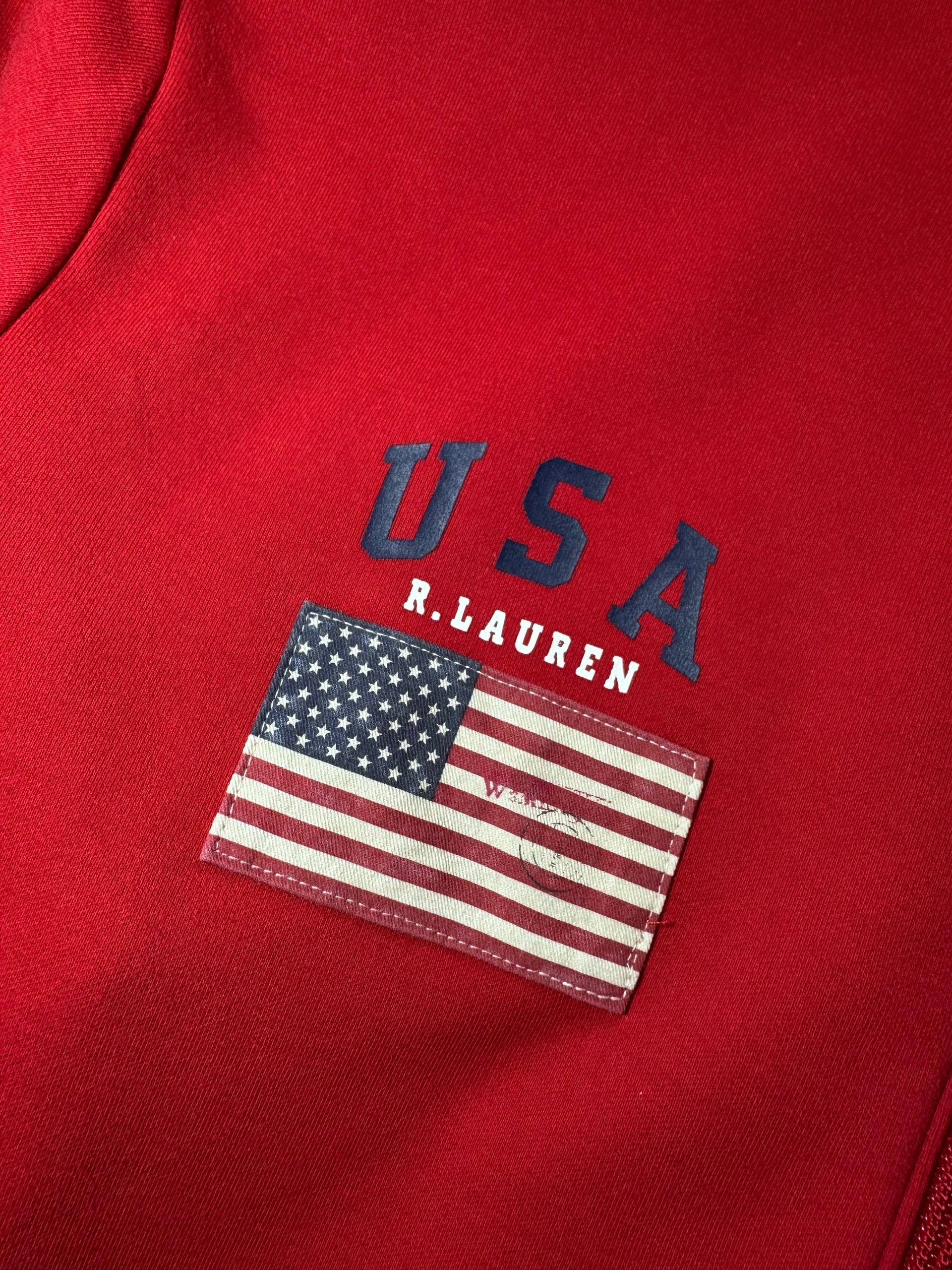 Polo Ralph Lauren Polo Ralph Lauren Vintage Red Zipped Sweatshirt USA Flag Size US L / EU 52-54 / 3 - 4 Thumbnail
