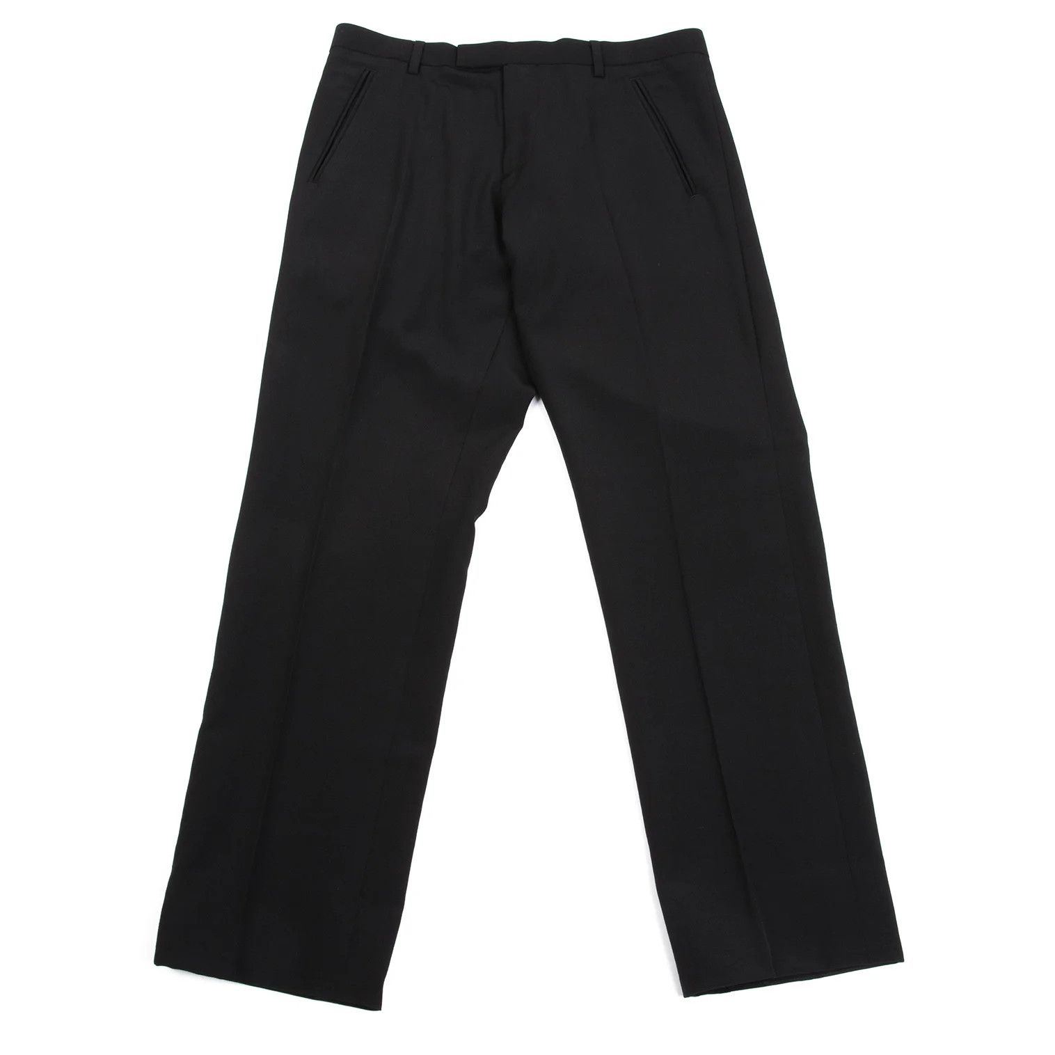 Jean Paul Gaultier Wool Center Press Straight Pants in Black Size 50 Size US 34 / EU 50 - 1 Thumbnail