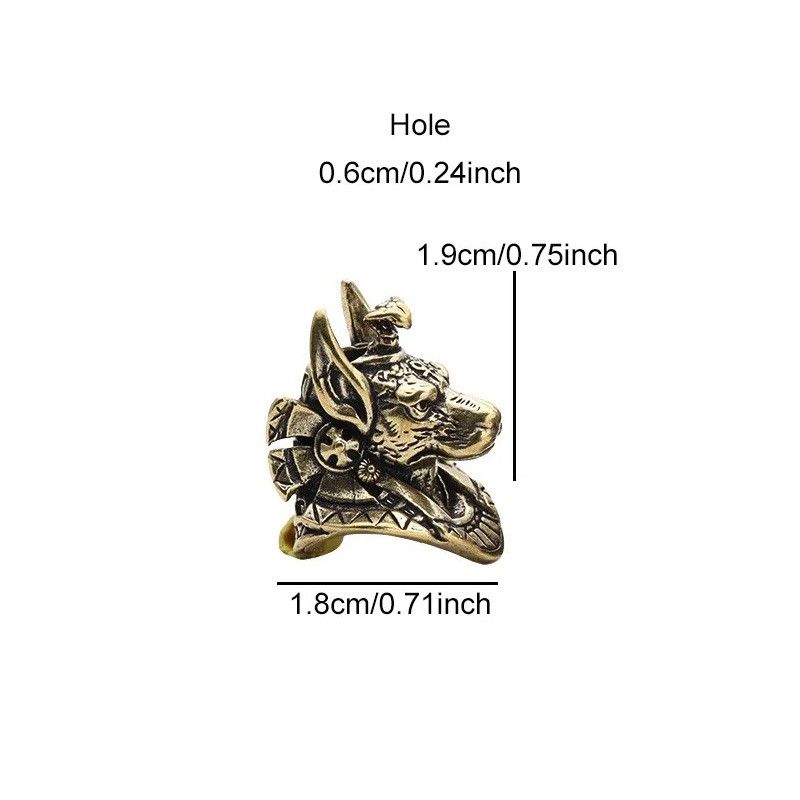 Handmade 3Pcs Anubis Jackal Knife Beads Paracord Bead Zipper Umbrella Size ONE SIZE - 6 Thumbnail