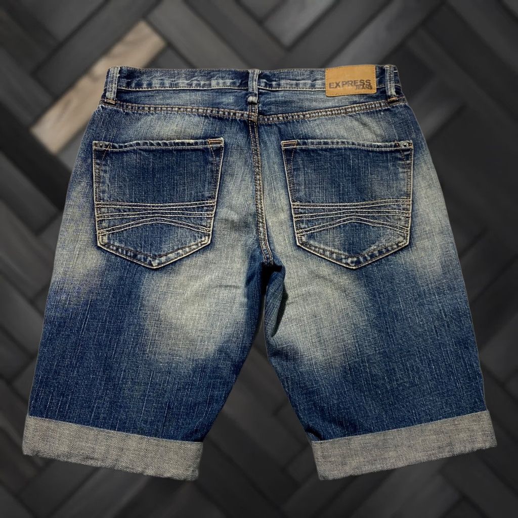Express Express Jeans Rocco Slim Fit Low Rise Distressed Denim Shorts Mens 30 Blue Size US 30 / EU 46 - 1 Thumbnail