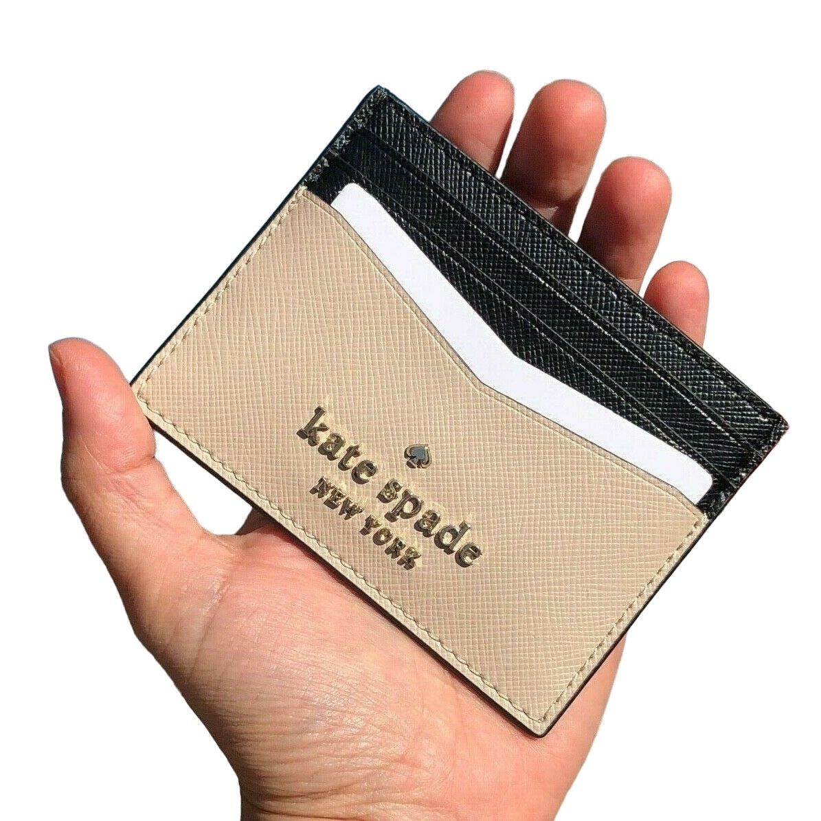 Kate Spade Kate Spade Staci Slim Card Holder Wallet Warm Beige / Black Size ONE SIZE - 5 Thumbnail