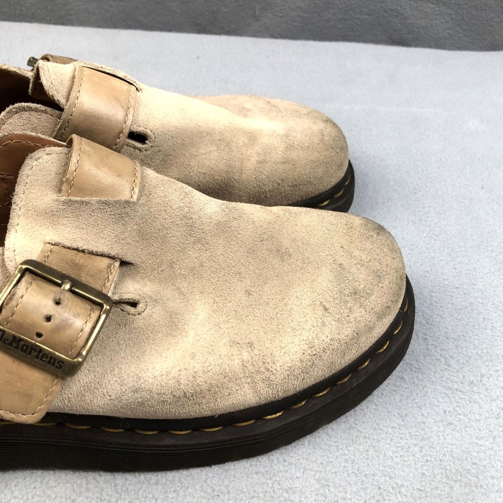 Dr. Martens Dr Martens Mens Size 8 Beige Jorge II Suede Slingback Buckle Mules Size US 8 / EU 41 - 3 Thumbnail
