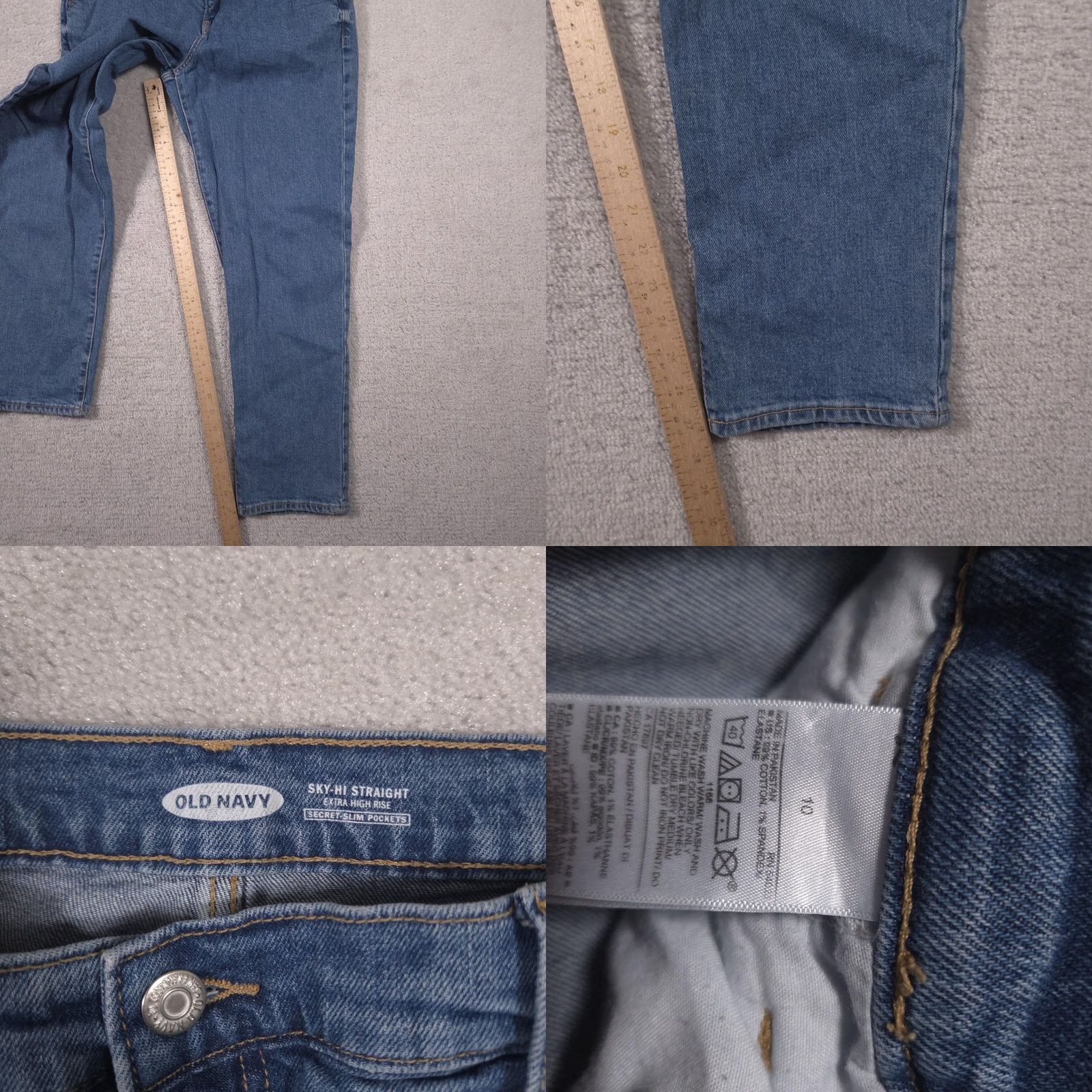 Old Navy Old Navy Jeans Womens 10 Blue Wash Straight Extra High Rise Stretch Size 32" / US 10 / IT 46 - 8 Thumbnail