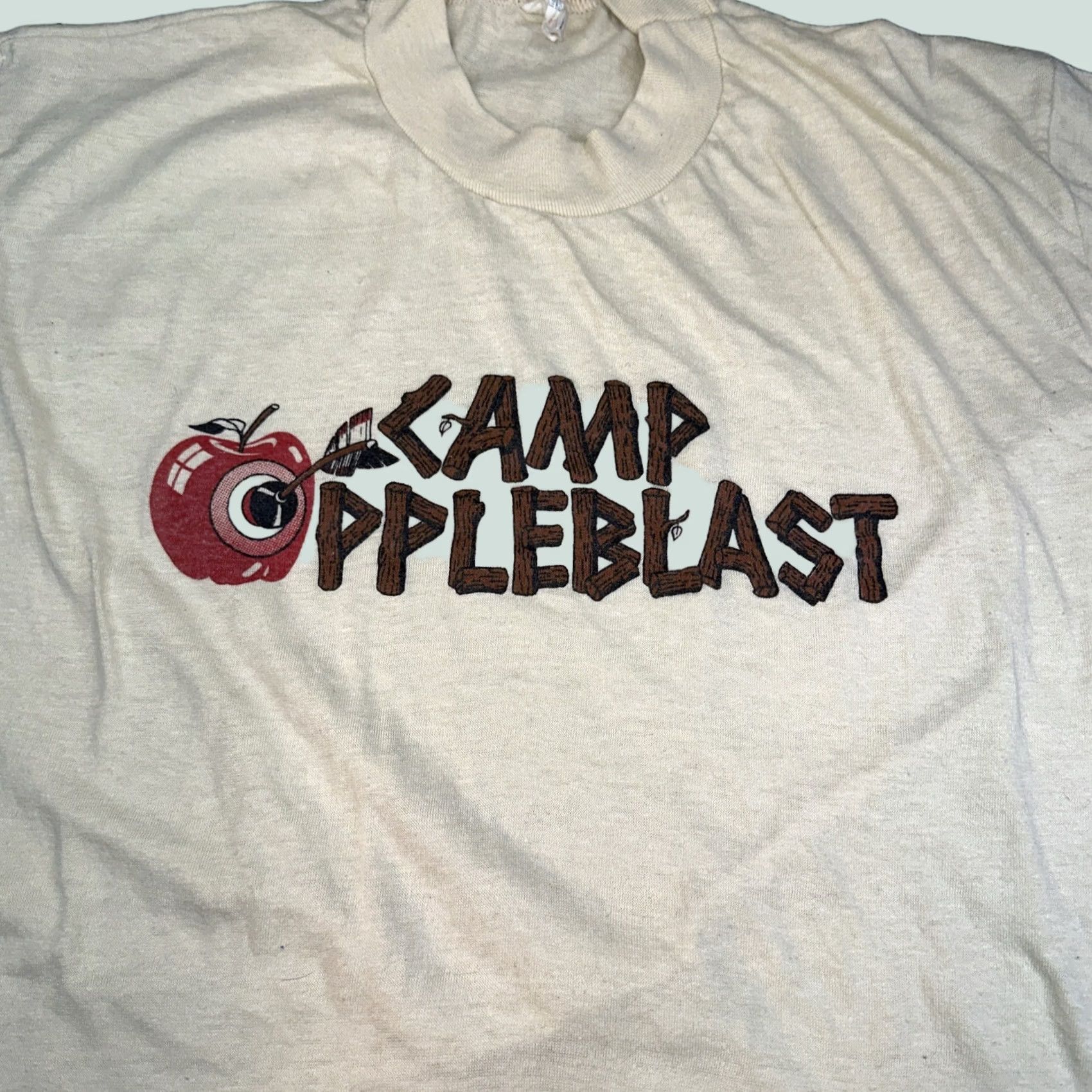 Vintage VINTAGE 1980s Sportswear T-Shirt Beige Size L Women USA 42/44 Single Stitch (note: 42/44 as size) Size L / US 10 / IT 46 - 1 Thumbnail