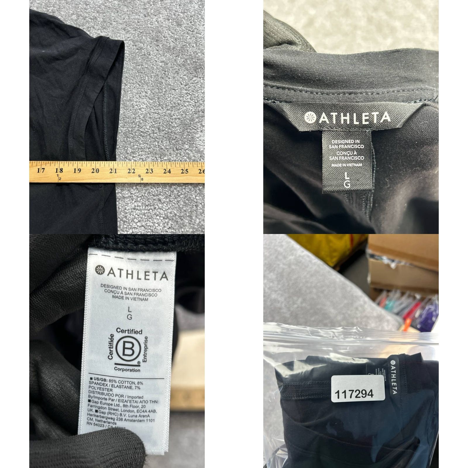 Athleta Athleta Tank Womens Large Black Cotton Spandex Stretch Sleeveless Running Tank Top Size L / US 10 / IT 46 - 8 Thumbnail