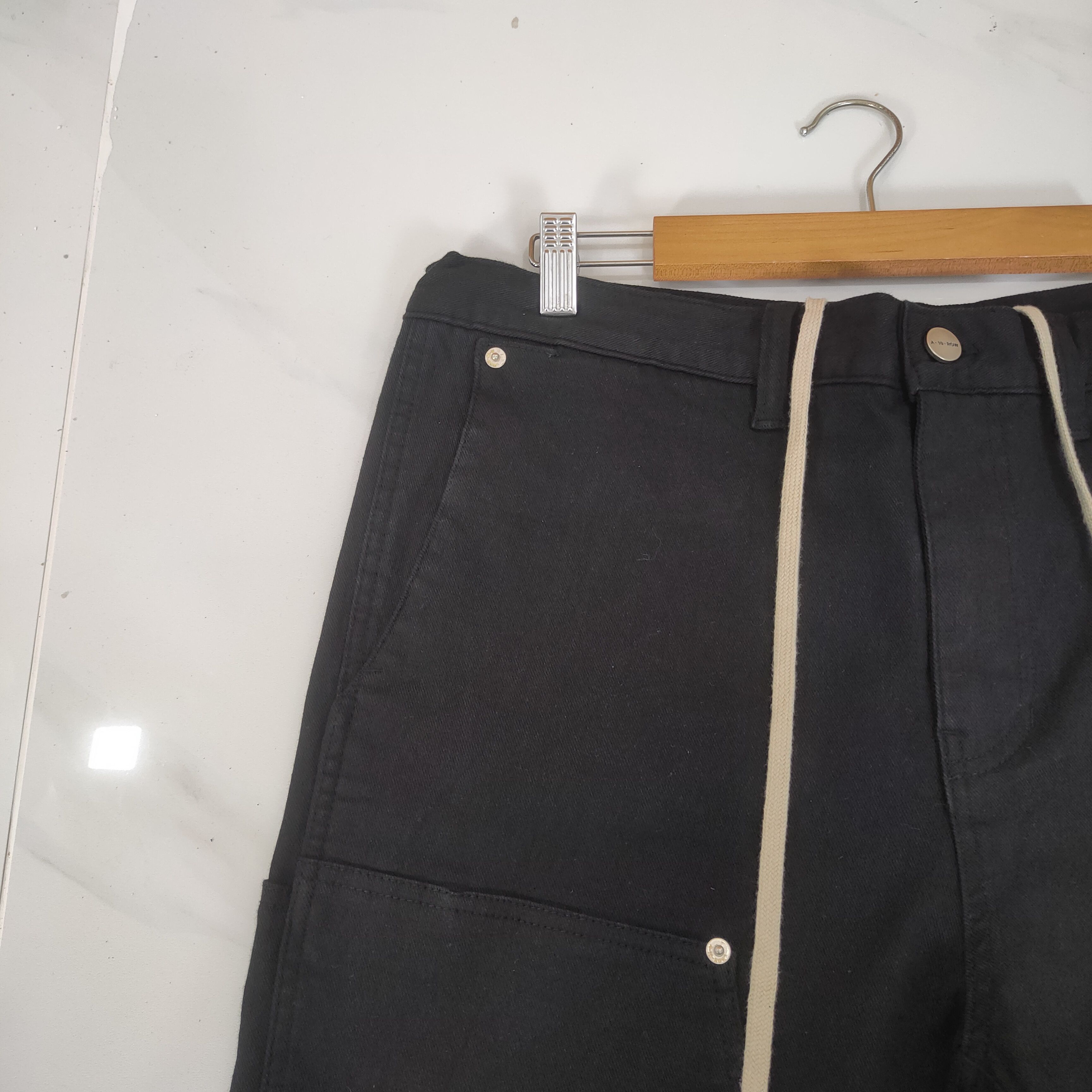 Japanese Brand A-10 BLACK DOUBLE KNEE CARGO PANTS Size US 34 / EU 50 - 7 Thumbnail