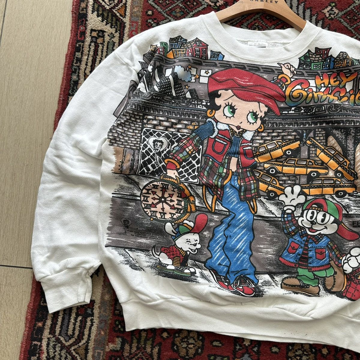 Vintage 1994 Betty Boop “Hey Girlfriend/Taxi!” AOP Crewneck Vintage Size US XL / EU 56 / 4 - 5 Thumbnail