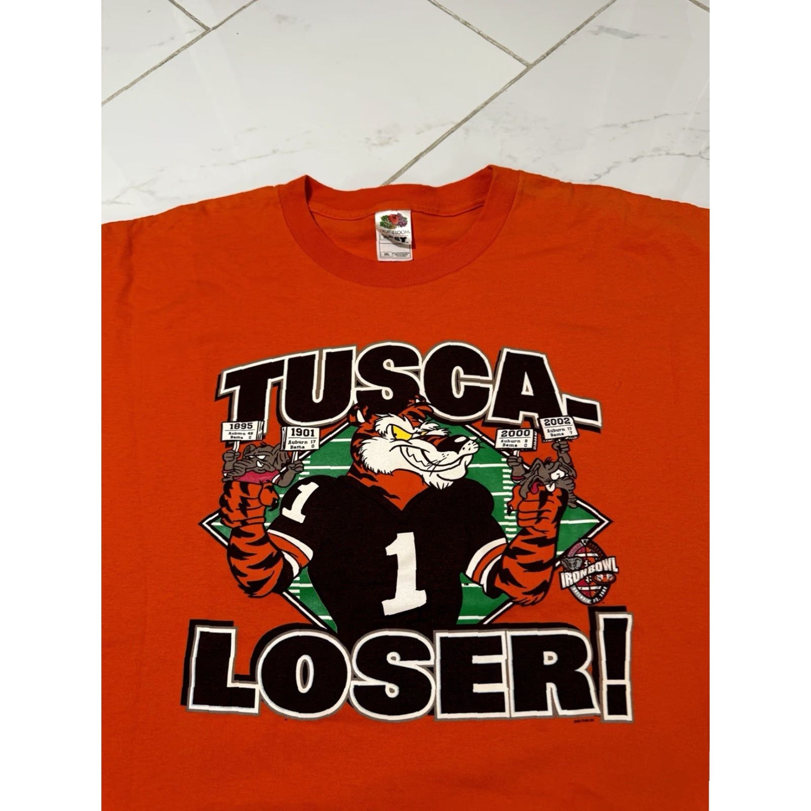 Fruit Of The Loom VINTAGE Auburn Tigers 2002 Iron Bowl T-Shirt 3XL Orange Mens College Fruit of the Loom Tusca-Loser Size US XXL / EU 58 / 5 - 2 Thumbnail