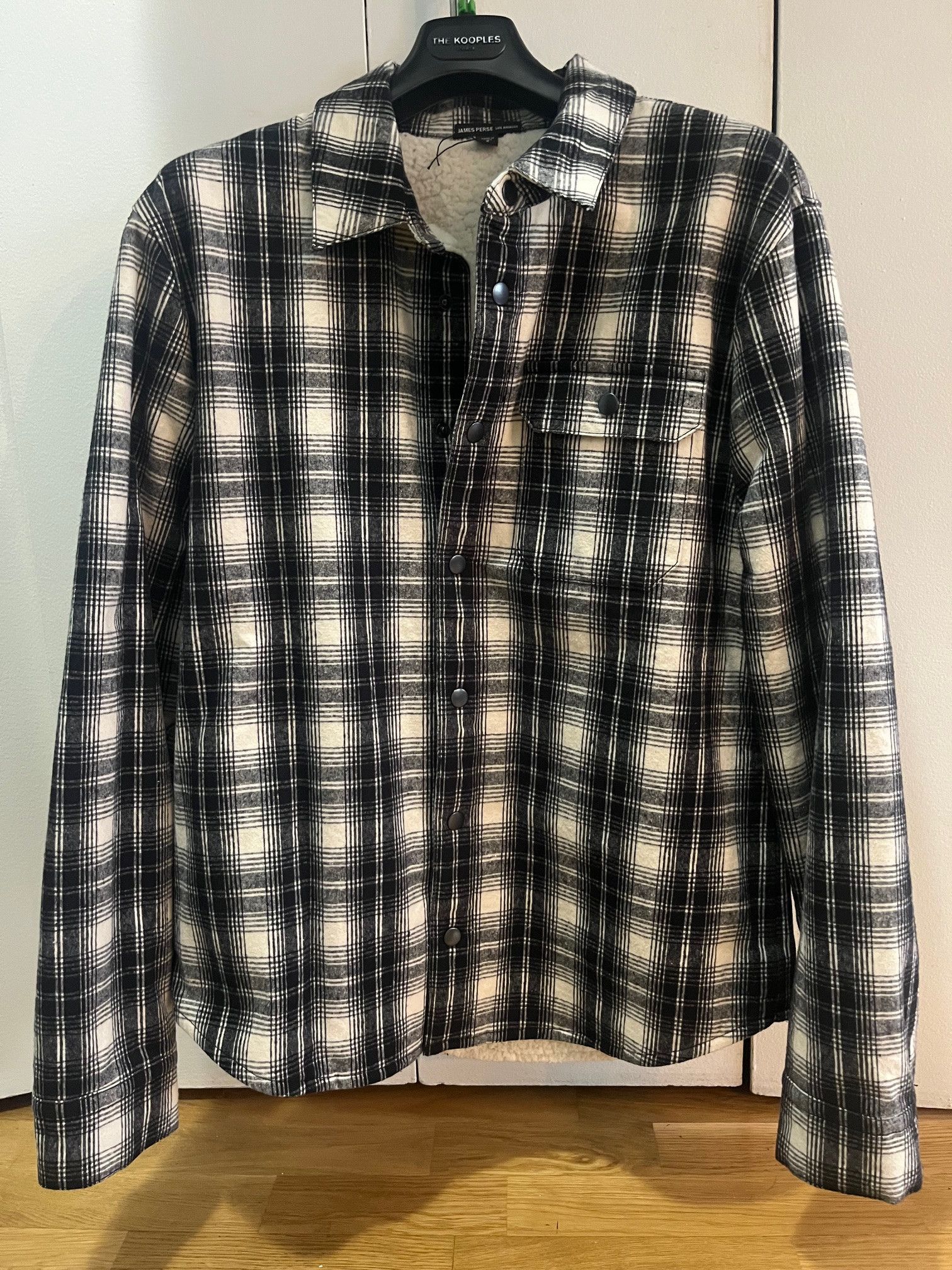 James Perse James Perse Plaid Shearling Shirt Jacket Size US M / EU 48-50 / 2 - 1 Thumbnail