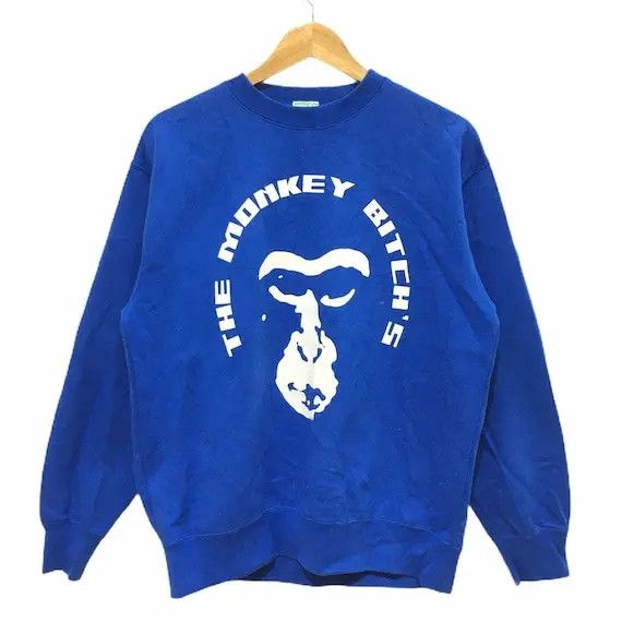 Vintage Vtg The Monkey Bitch Skateboard Sweatshirt Guerrilla Size US L / EU 52-54 / 3 - 1 Thumbnail