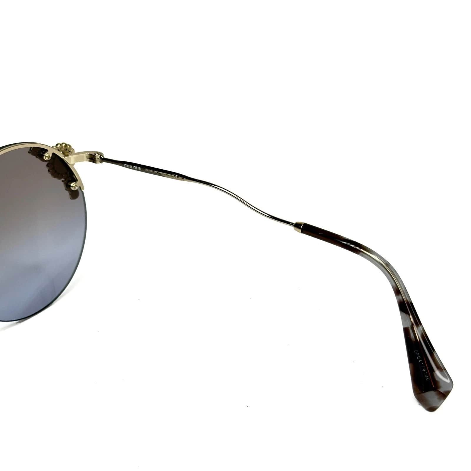 Miu Miu MIU MIU Mu52Ts Gold Crystal Pearl 52T Rimless Sunglasses Size ONE SIZE - 4 Thumbnail