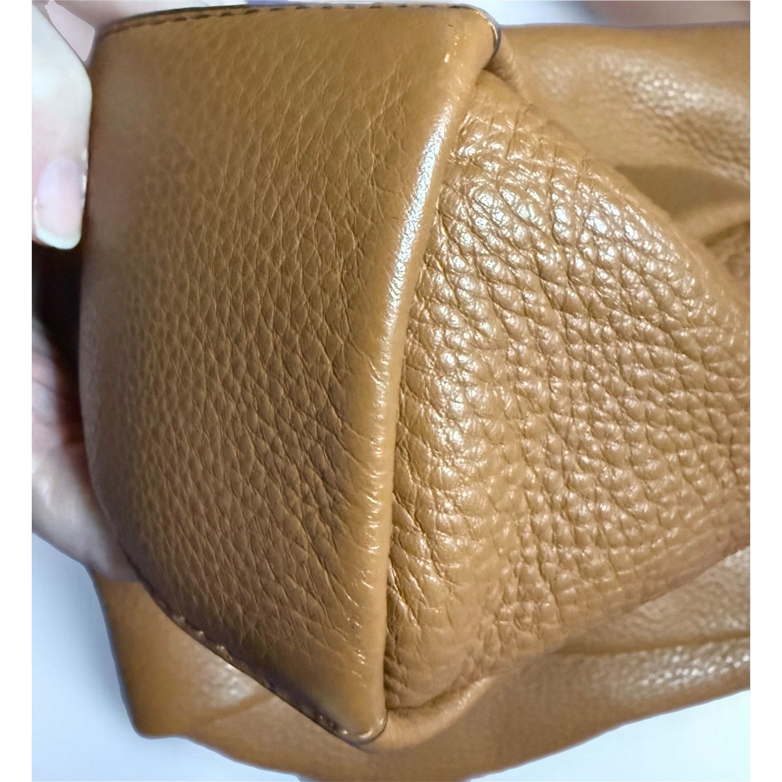 Vince Camuto Vince Camuto Leather Tote Bag Whiskey Brown Pebbled Slouchy Size ONE SIZE - 8 Thumbnail