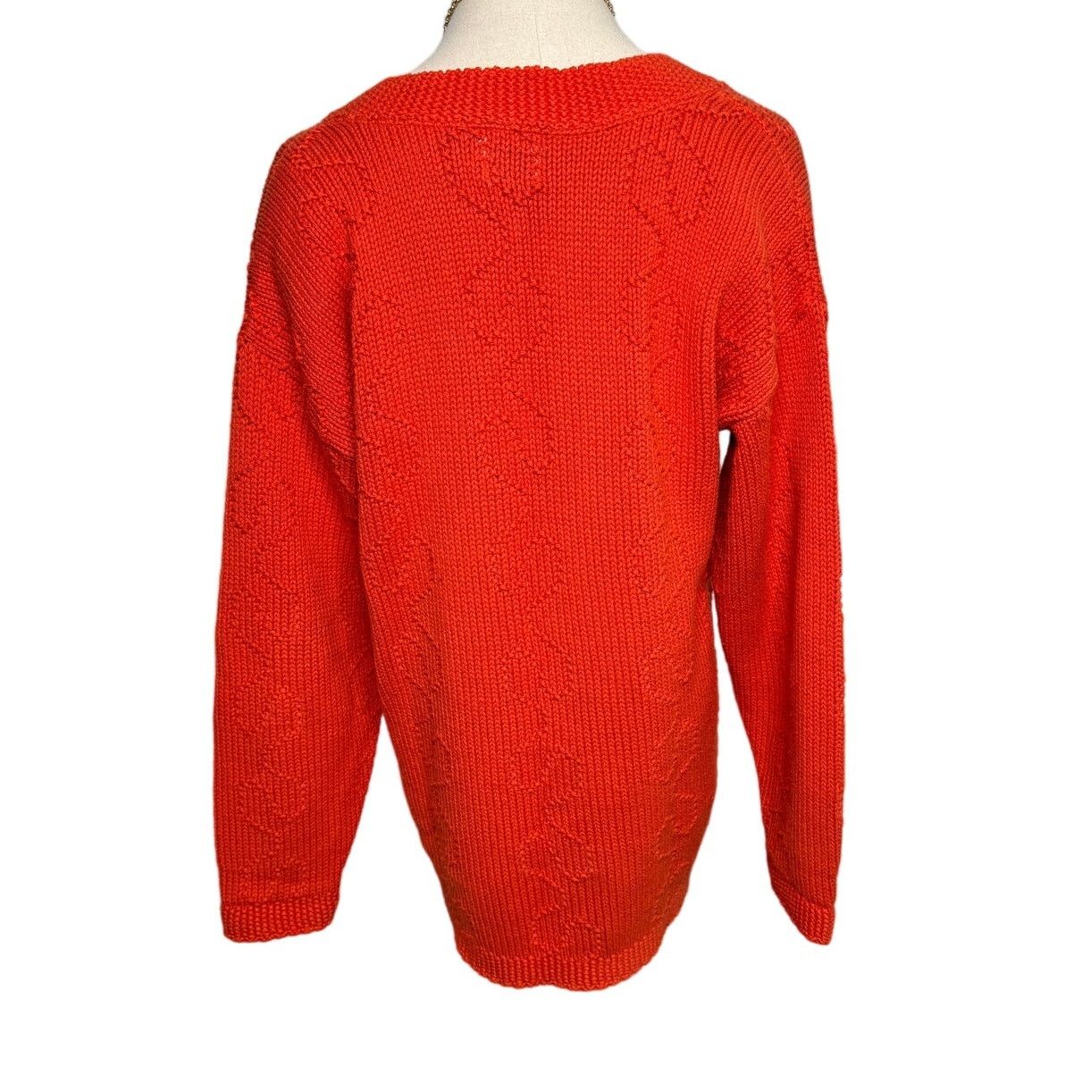 Vintage Vintage 80s chunky knit deep V tunic sweater oversized small Size S / US 4 / IT 40 - 4 Thumbnail