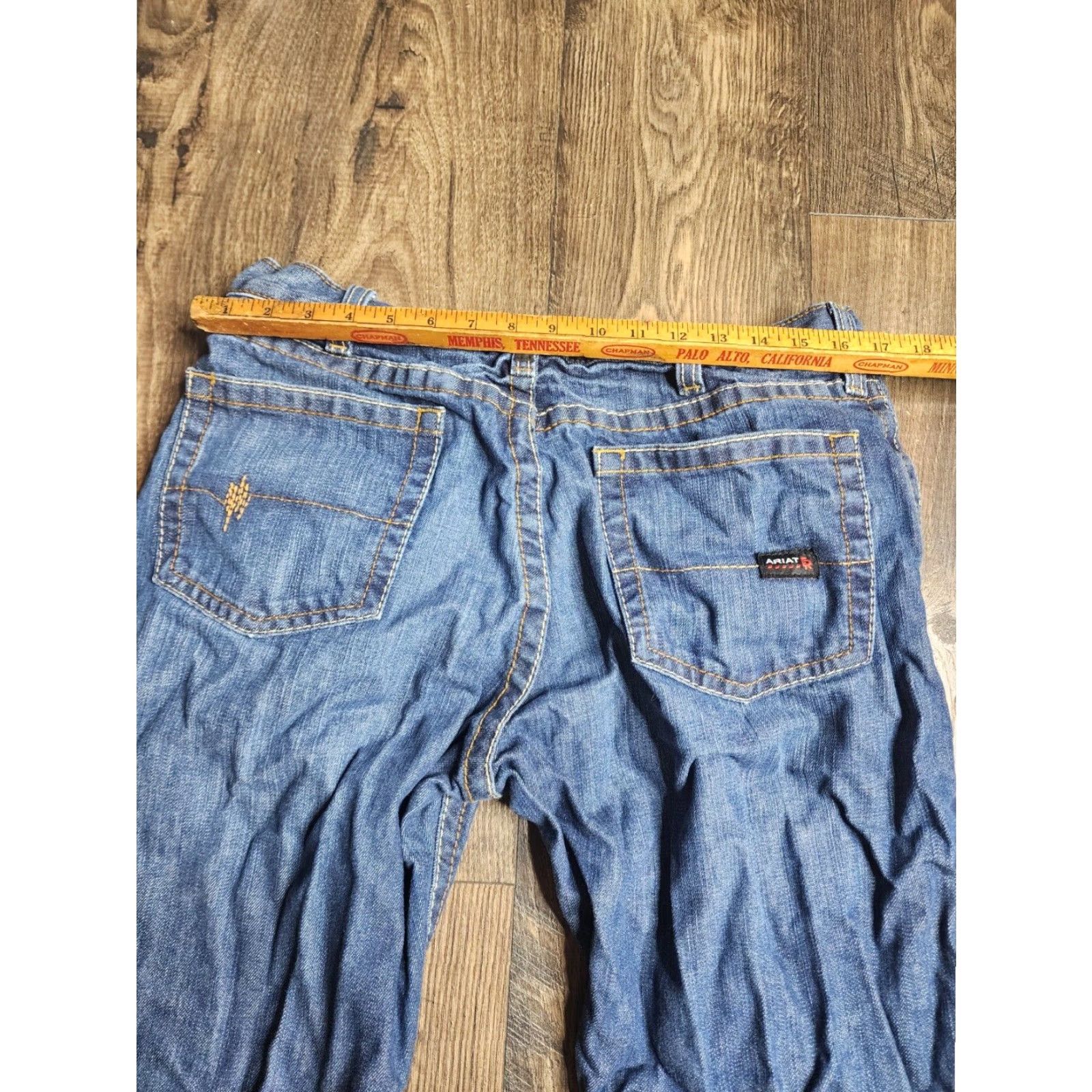 Ariat Ariat Flame Resistant Relaxed Fit Jeans Mens Blue Denim Bootcut Size US 35 - 4 Thumbnail