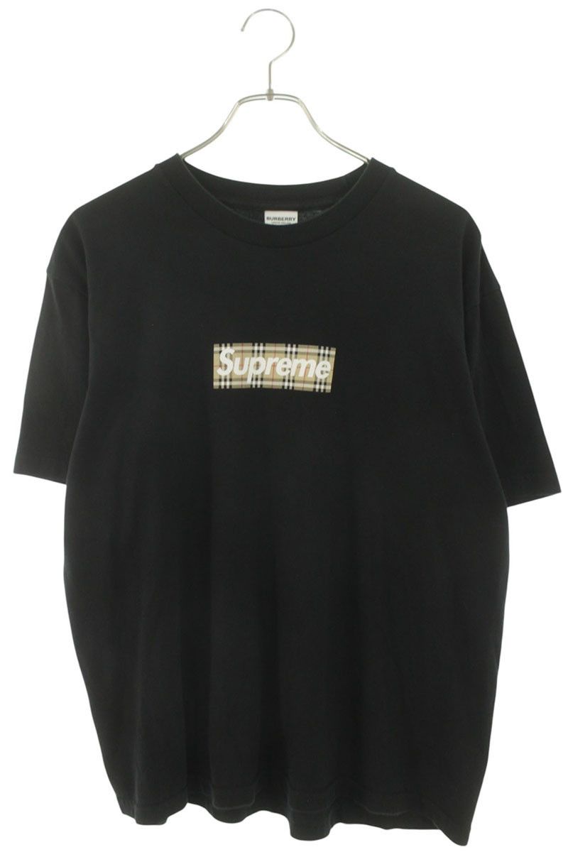 Burberry × Supreme Burberry x Supreme Box Logo Tee Black | Grailed