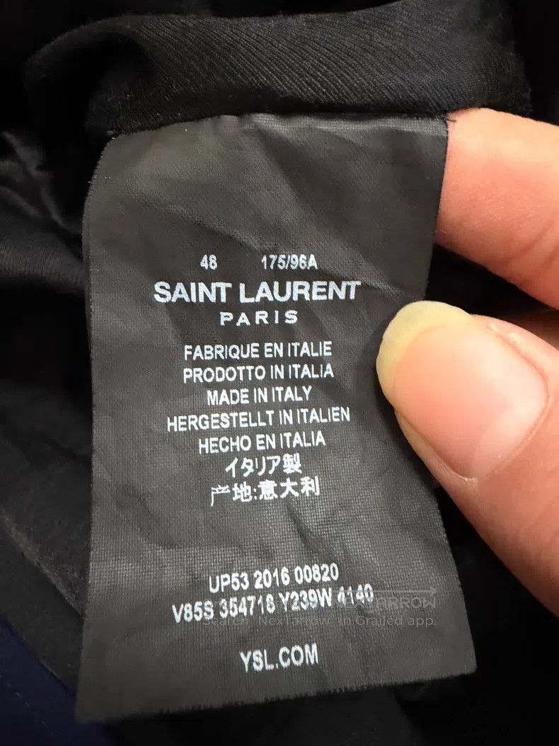 Saint Laurent Paris Saint Laurent Paris Navy Blue Wool Teddy Baseball Jacket Size US M / EU 48-50 / 2 - 5 Thumbnail