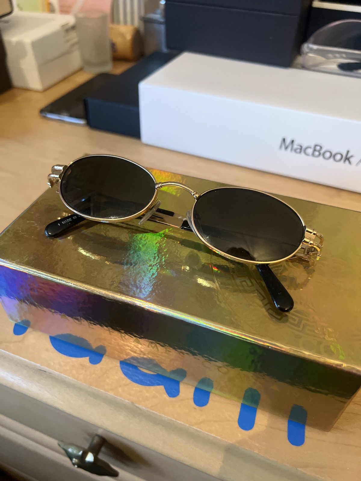 image of Jean Paul Gaultier Vintage Sunglasses in Gold, Men's (Size 32)