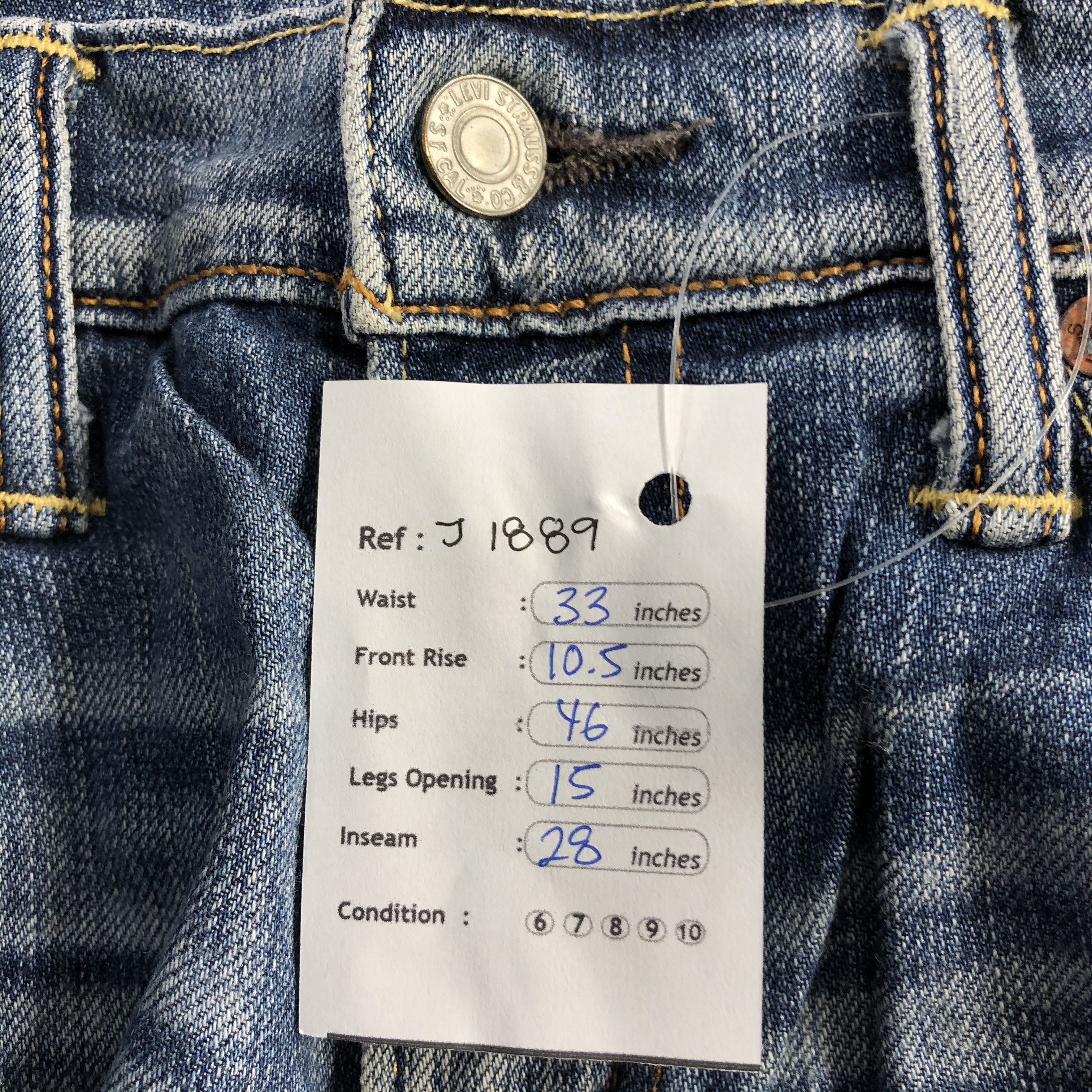 Levi's Vintage Blue Wash Levis 511 Jeans-J1889 Size US 33 - 13 Thumbnail