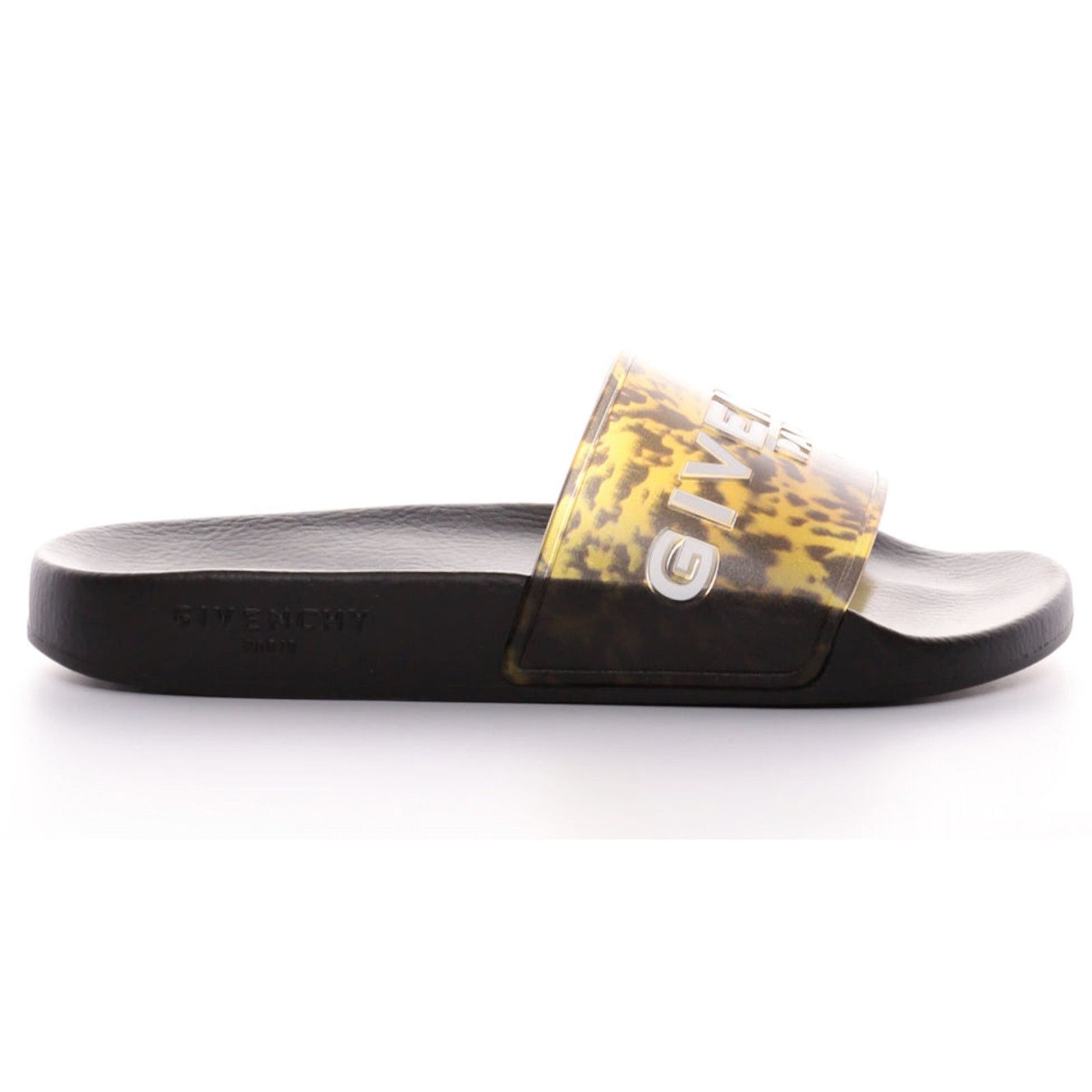 Givenchy Marble Effect Black Yellow Logo Slide On Pool