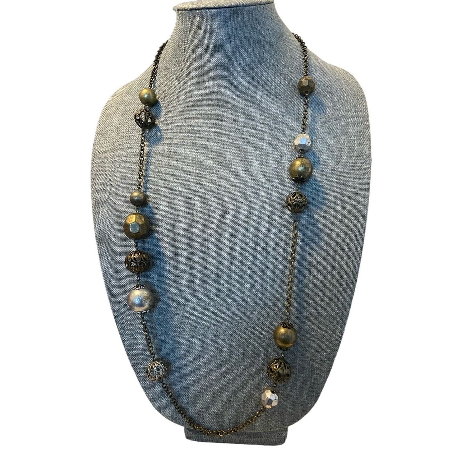 Other Long chain necklace with chunky beads Size ONE SIZE - 1 Thumbnail