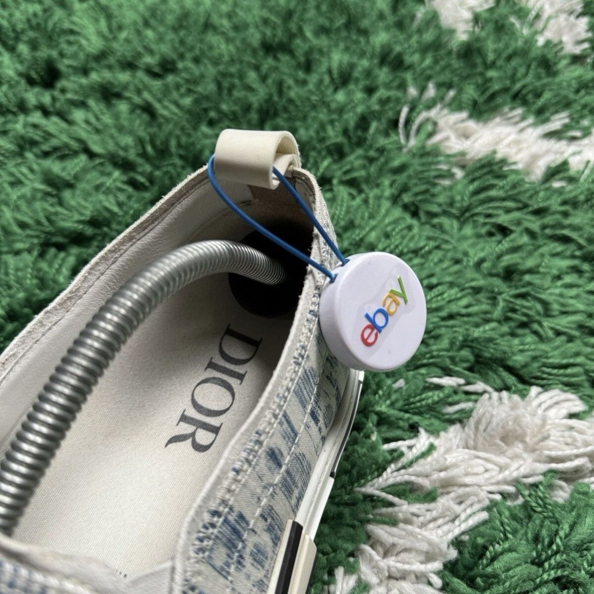 Size 12 Dior B23 Low Slip-On Oblique Kasuri Jacquard Blue