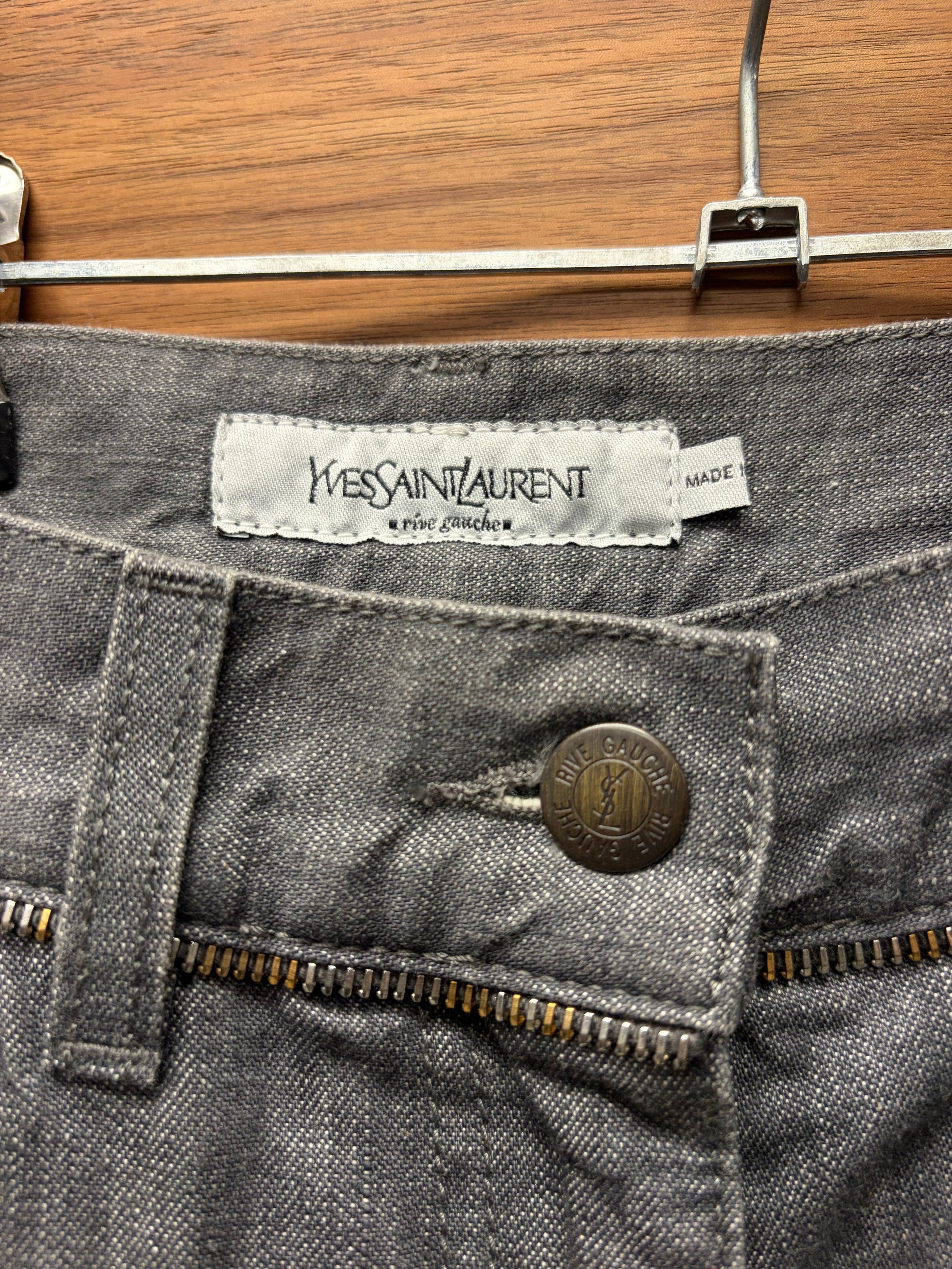 Saint Laurent Paris Vintage Yves Saint Laurent Rive Gauche by Tom Ford ‘Zipper Cummerbund’ Flared Leg Denim Size US 30 / EU 46 - 3 Thumbnail