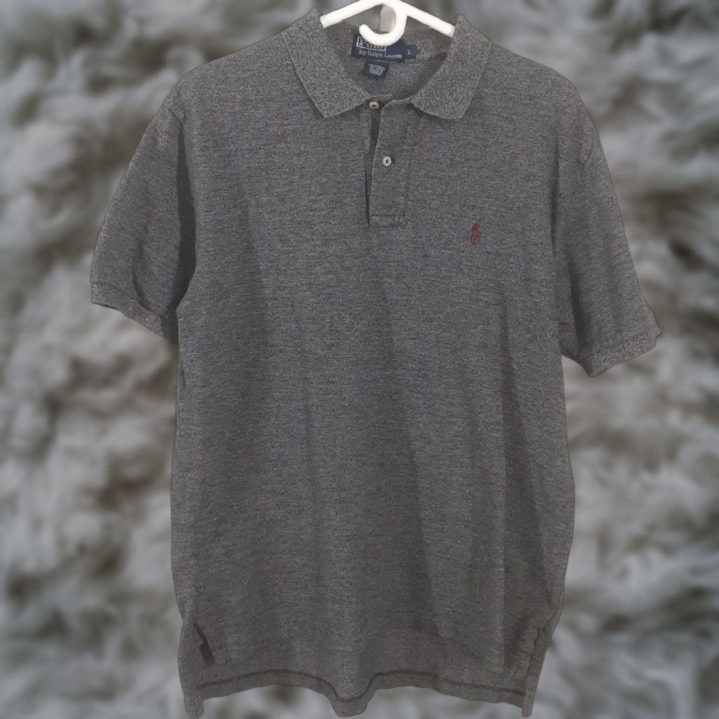Polo Ralph Lauren Polo Ralph Lauren Shirt Men Large Gray Short Sleeve Collared Logo Pony Classic Fit Solid 100% Cotton Regular Size US L / EU 52-54 / 3 - 1 Thumbnail