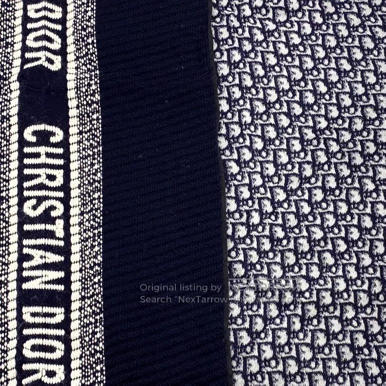 Dior Dior Color-blocking logo jacquard old flower wool tassel s Size ONE SIZE - 7 Thumbnail