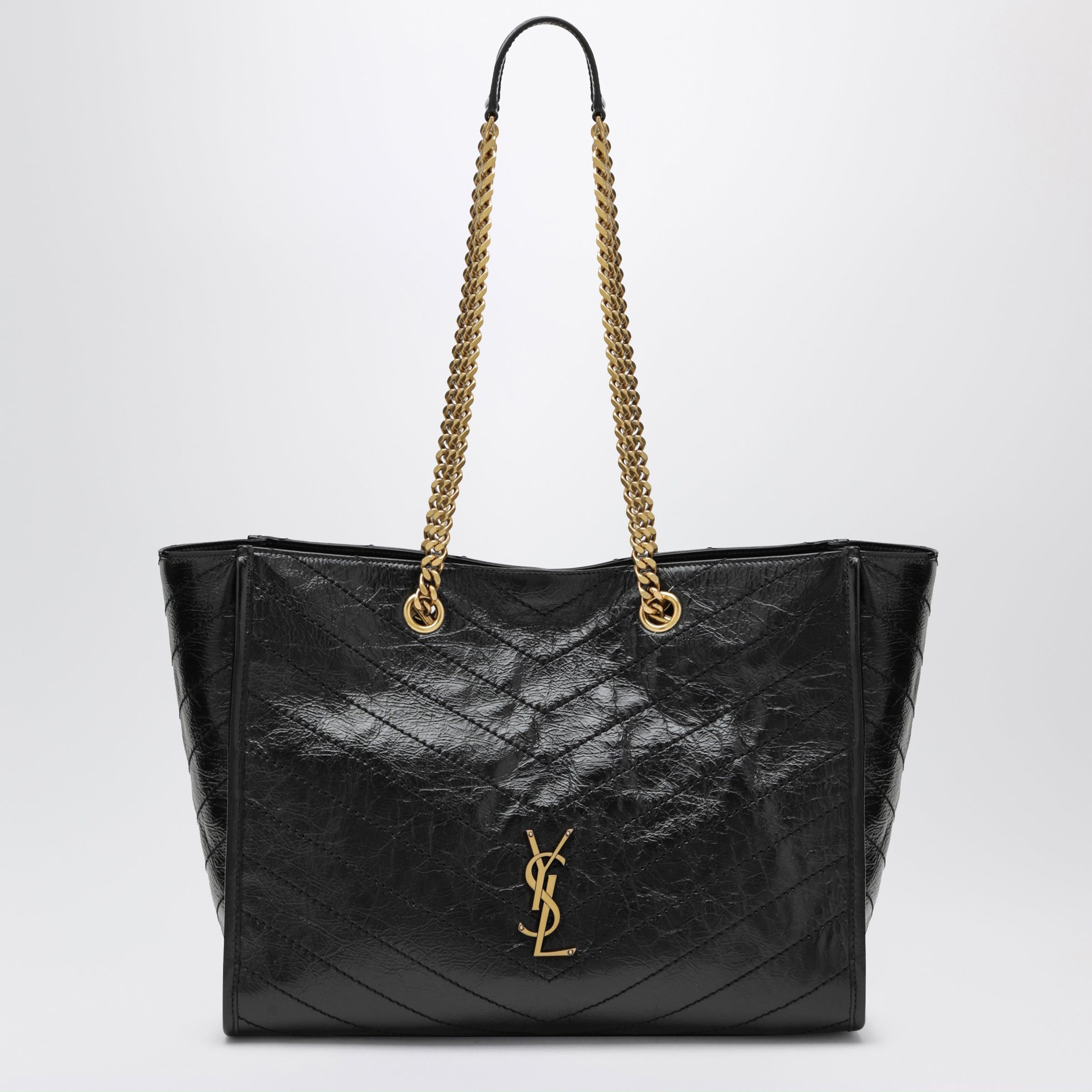 Saint Laurent Paris Saint Laurent Shopping Bag Niki East/West In Vintage Calfskin, Black Size ONE SIZE - 1 Thumbnail