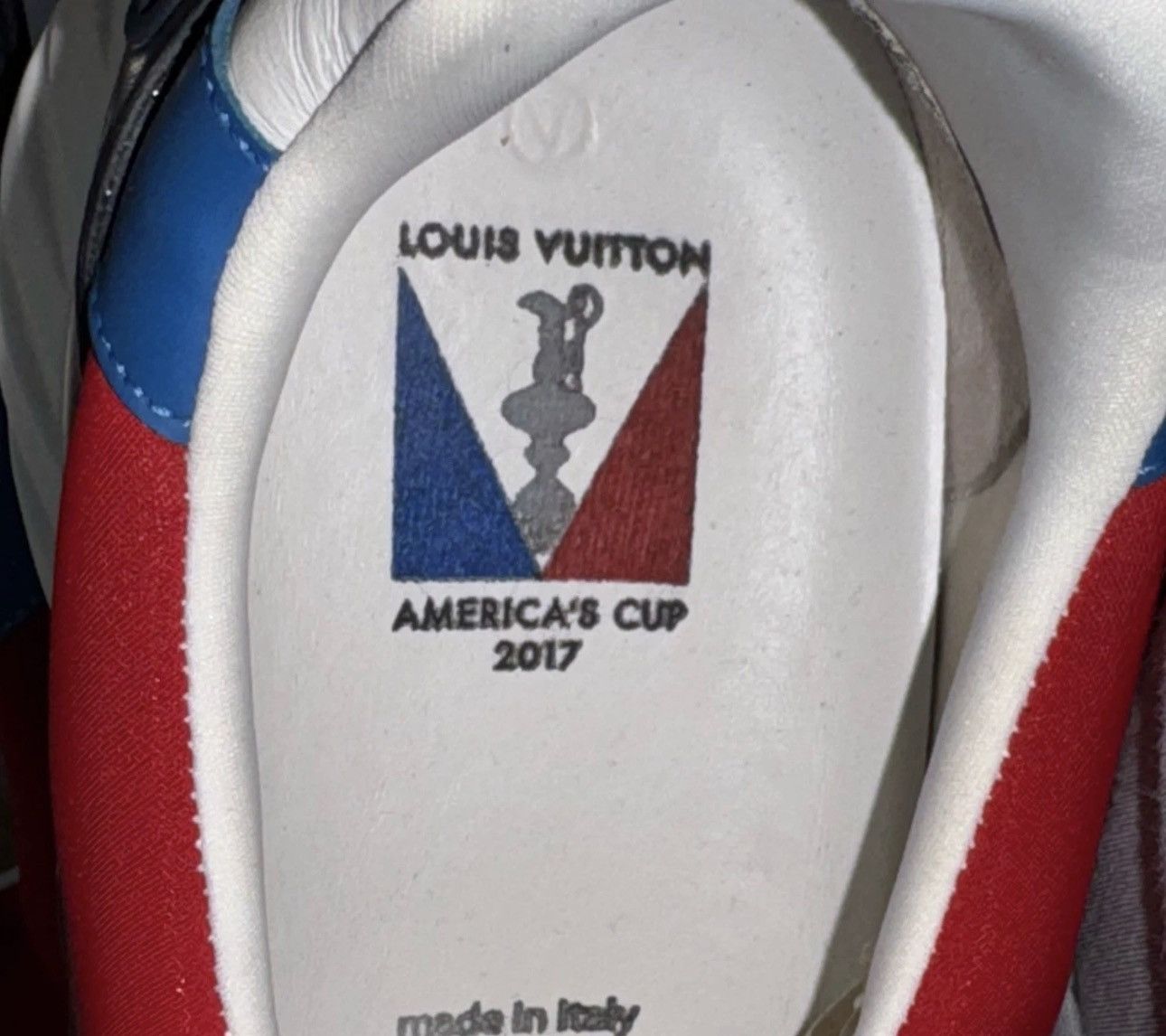 Louis Vuitton Louis Vuitton America’s Cup ‘17 Sneaker Navy Red White US 13 Size US 12 / EU 45 - 3 Thumbnail