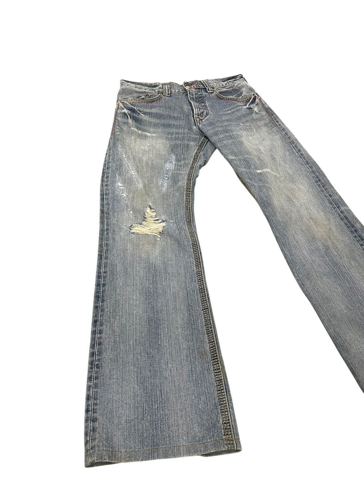 Le Grande Bleu (L.G.B.) Flare Jeans Edwin Japan Faded Distress Boot Cut 2🟦5 Size US 32 / EU 48 - 1 Thumbnail