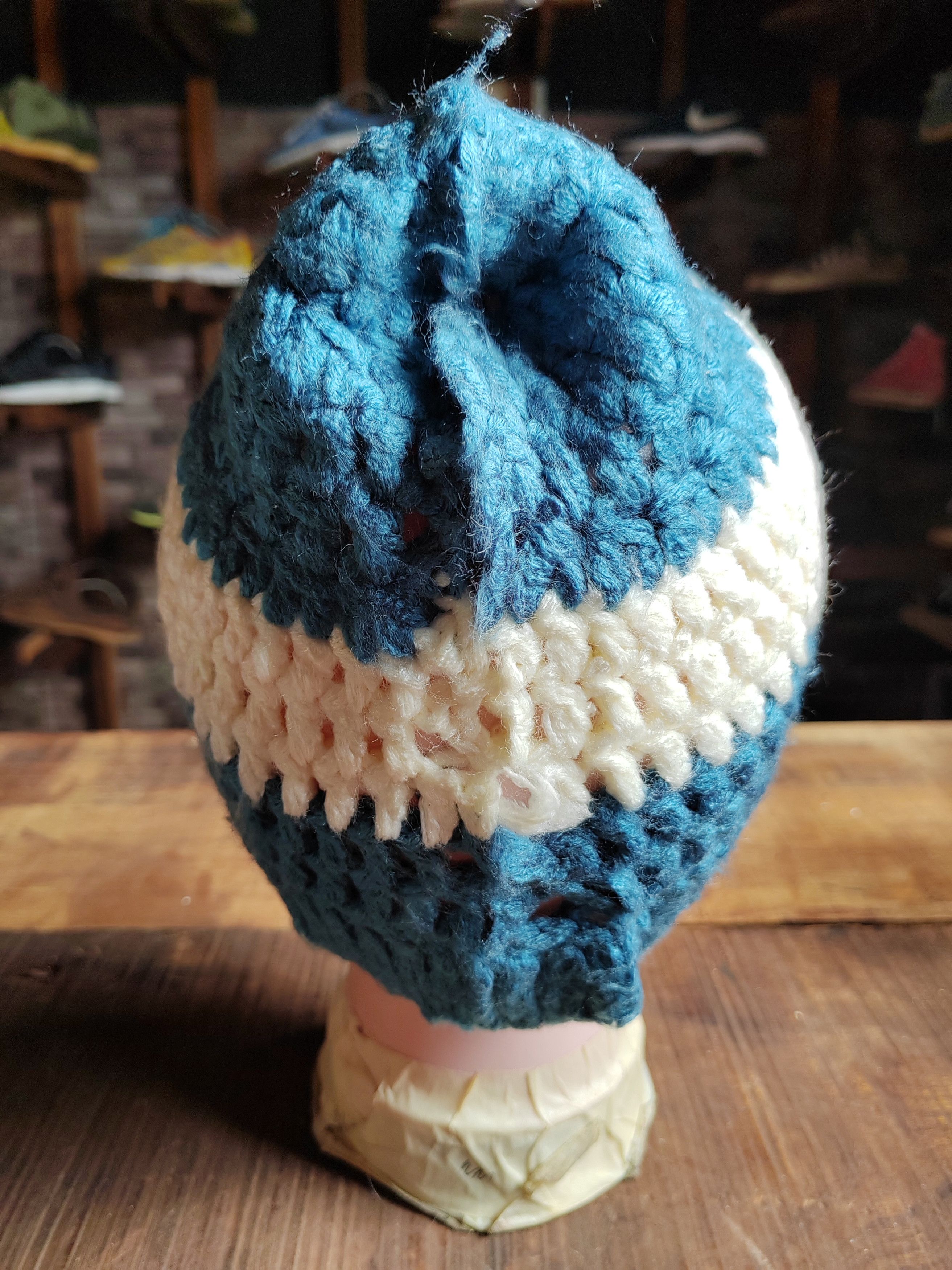 Japanese Brand Vintage Japanese Style Crochet knitted Handmade Big Beanie Size ONE SIZE - 4 Thumbnail