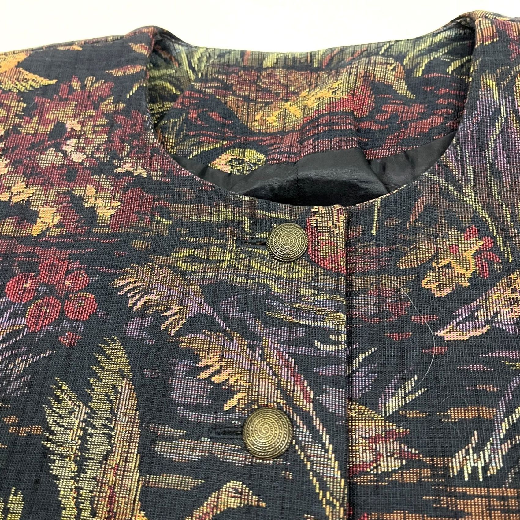Lands' End VINTAGE Lands End Jacket Womens 8 Reg Cropped Duck Brocade Tapestry Blazer Preppy Jacket Size M / US 6-8 / IT 42-44 - 7 Thumbnail