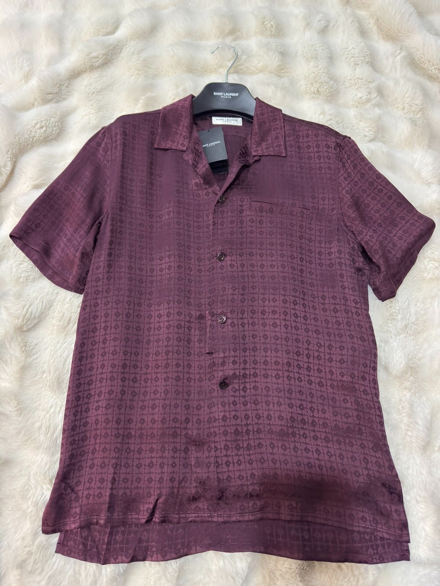 Saint Laurent Paris Saint Laurent Embossed Silk Shirt Size XS / US 0-2 / IT 36-38 - 1 Thumbnail