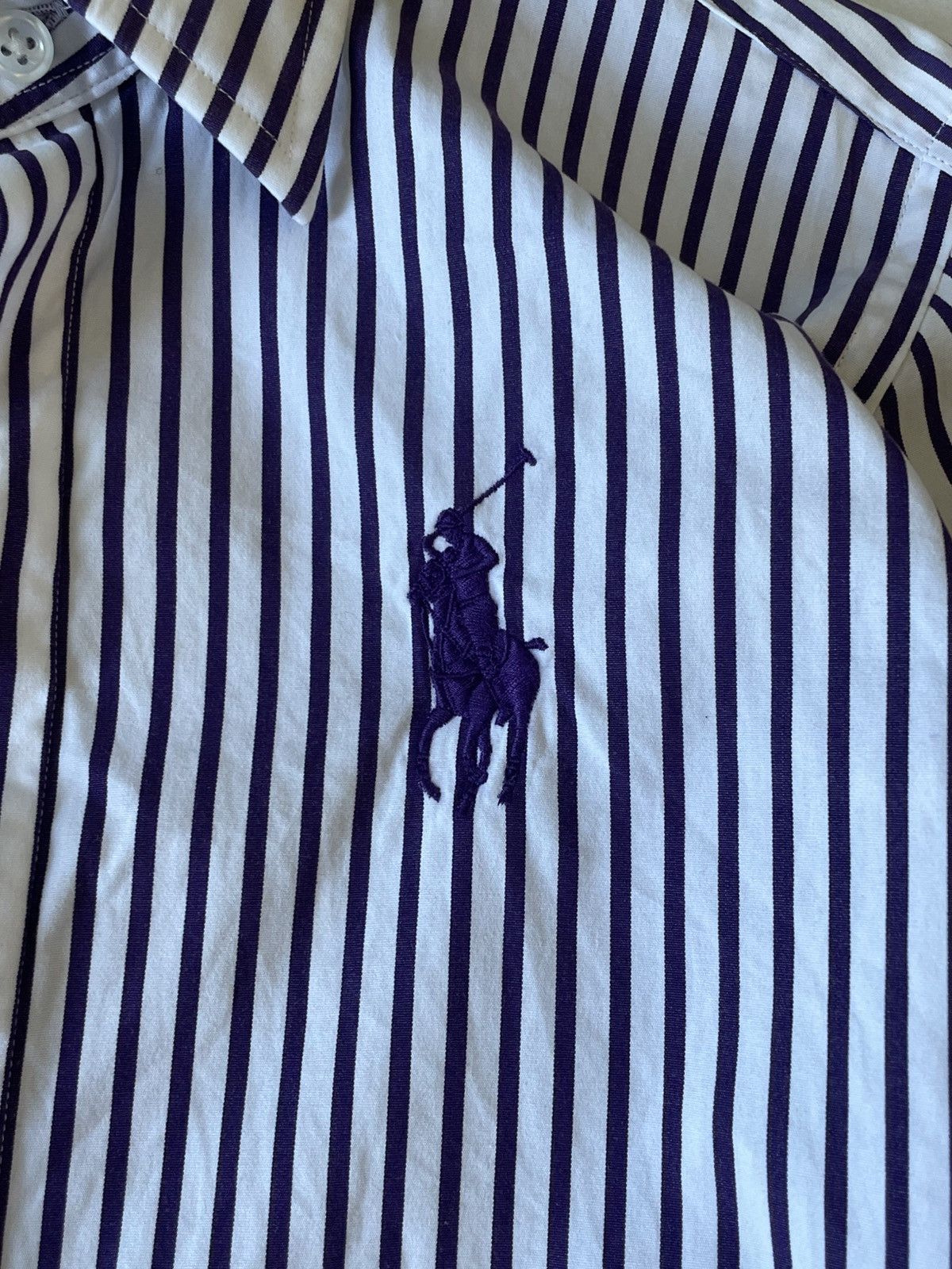 Polo Ralph Lauren Ralph Lauren Sport Big Pony Striped Shirt Purple/White Size XS / US 0-2 / IT 36-38 - 7 Thumbnail