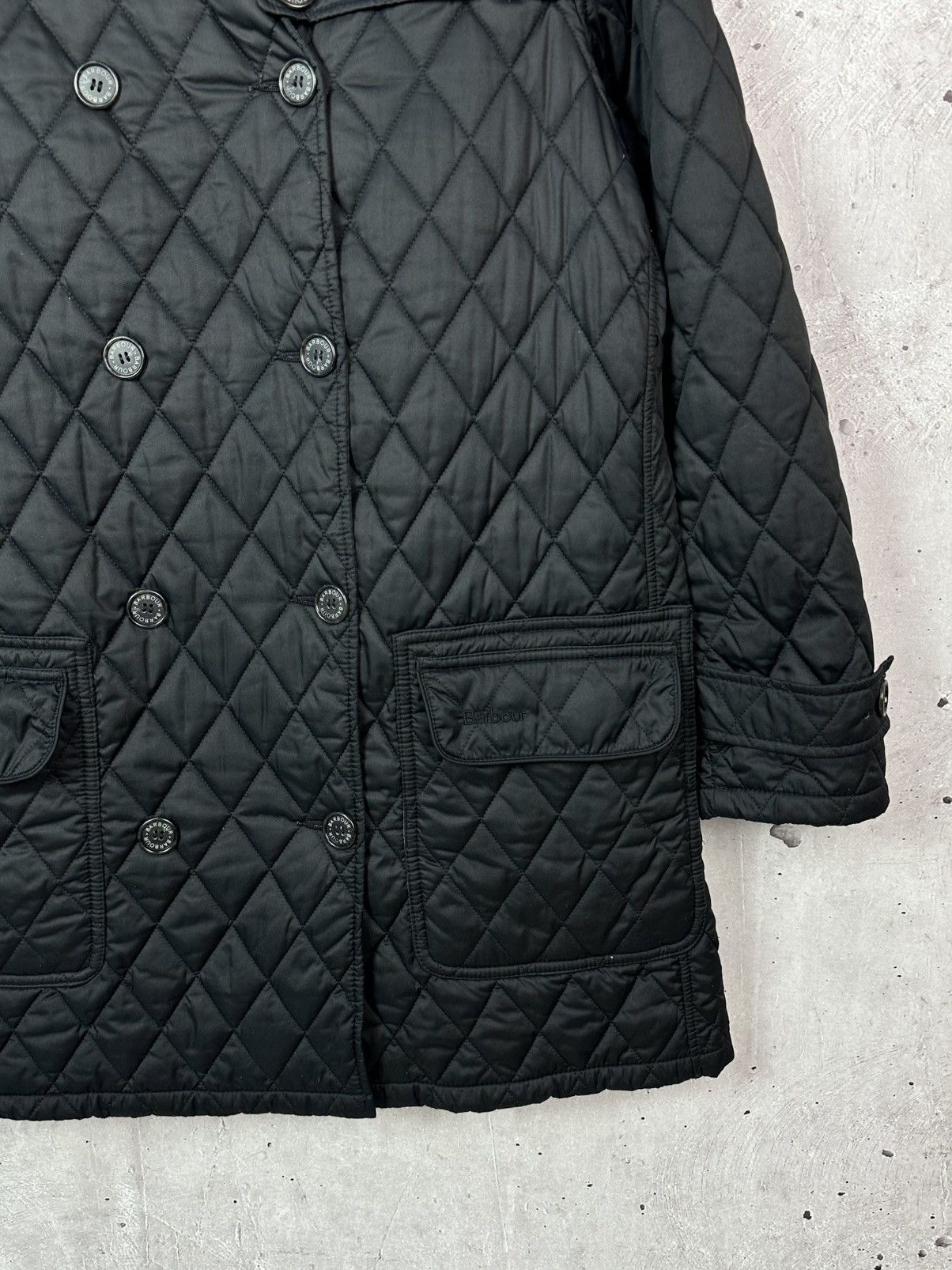 Barbour Barbour Valerie Black Quilted Tartan Check Trench Coat Size XL / US 12-14 / IT 48-50 - 5 Thumbnail