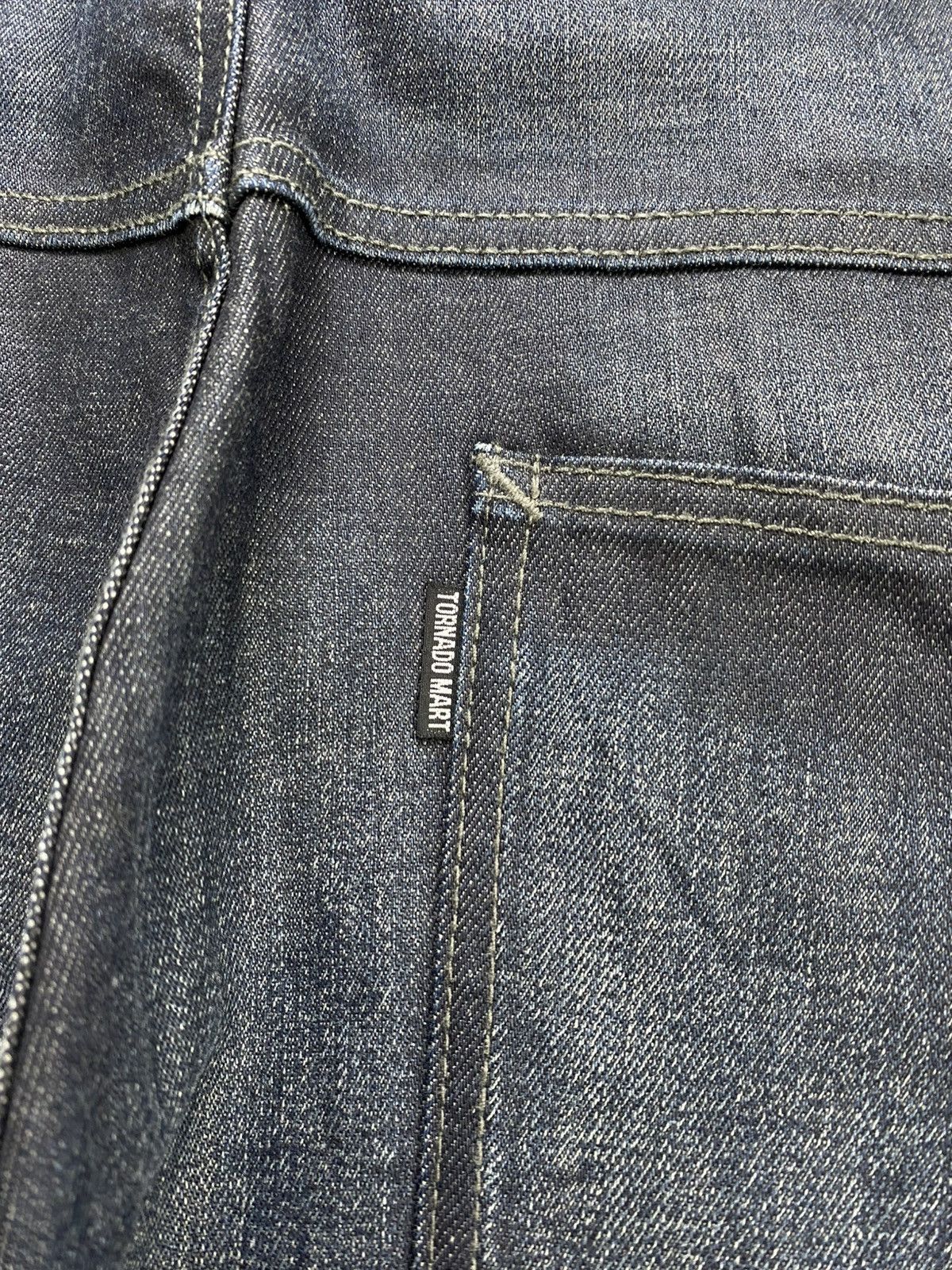 Tornado Mart 2000s Tornado Mart Waxed Clawmark Distressed Flared Jeans Size US 34 / EU 50 - 17 Thumbnail