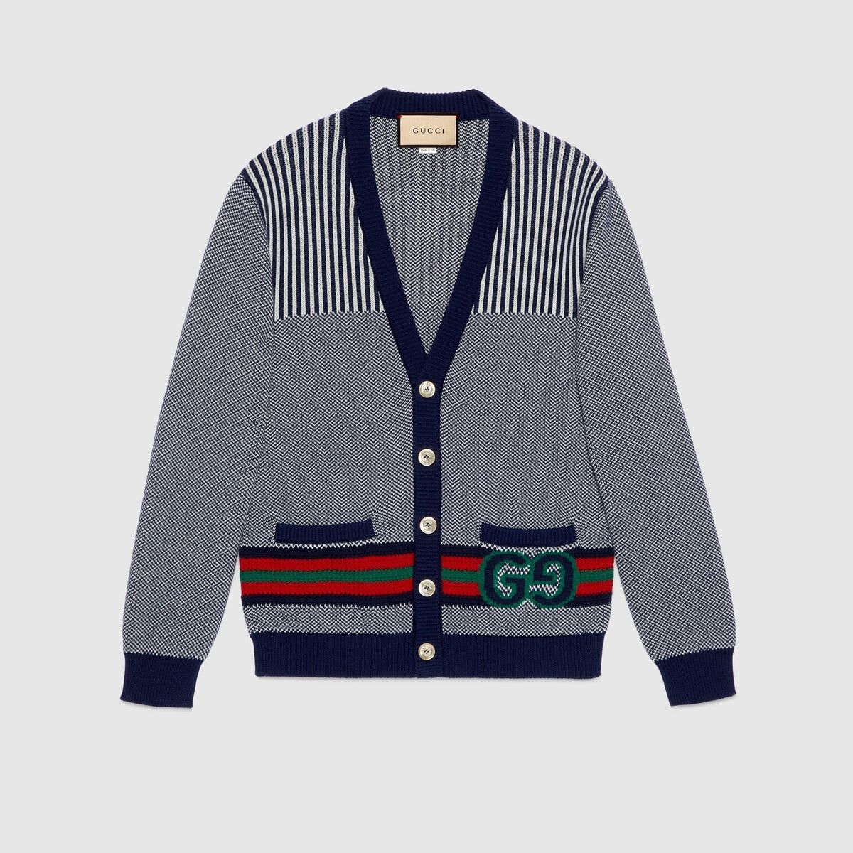 o1s1wg110725 Cotton Wool Cardigan With GG in Multicolor