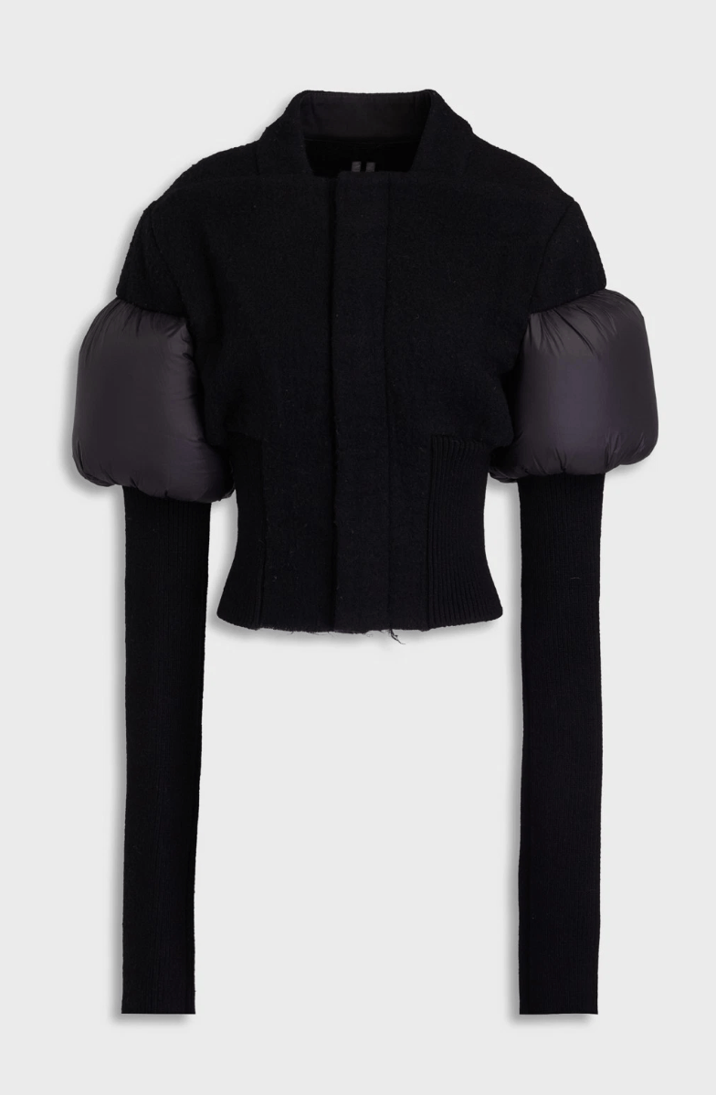 RICK OWENS Bouchon Wool Felt & Knitted Jacket