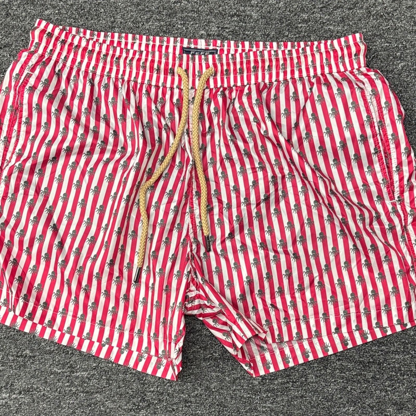 Other NWT FEFE Striped Fucsia and White Men's Swim Trunks size 2XL Size US 42 / EU 58 - 1 Thumbnail
