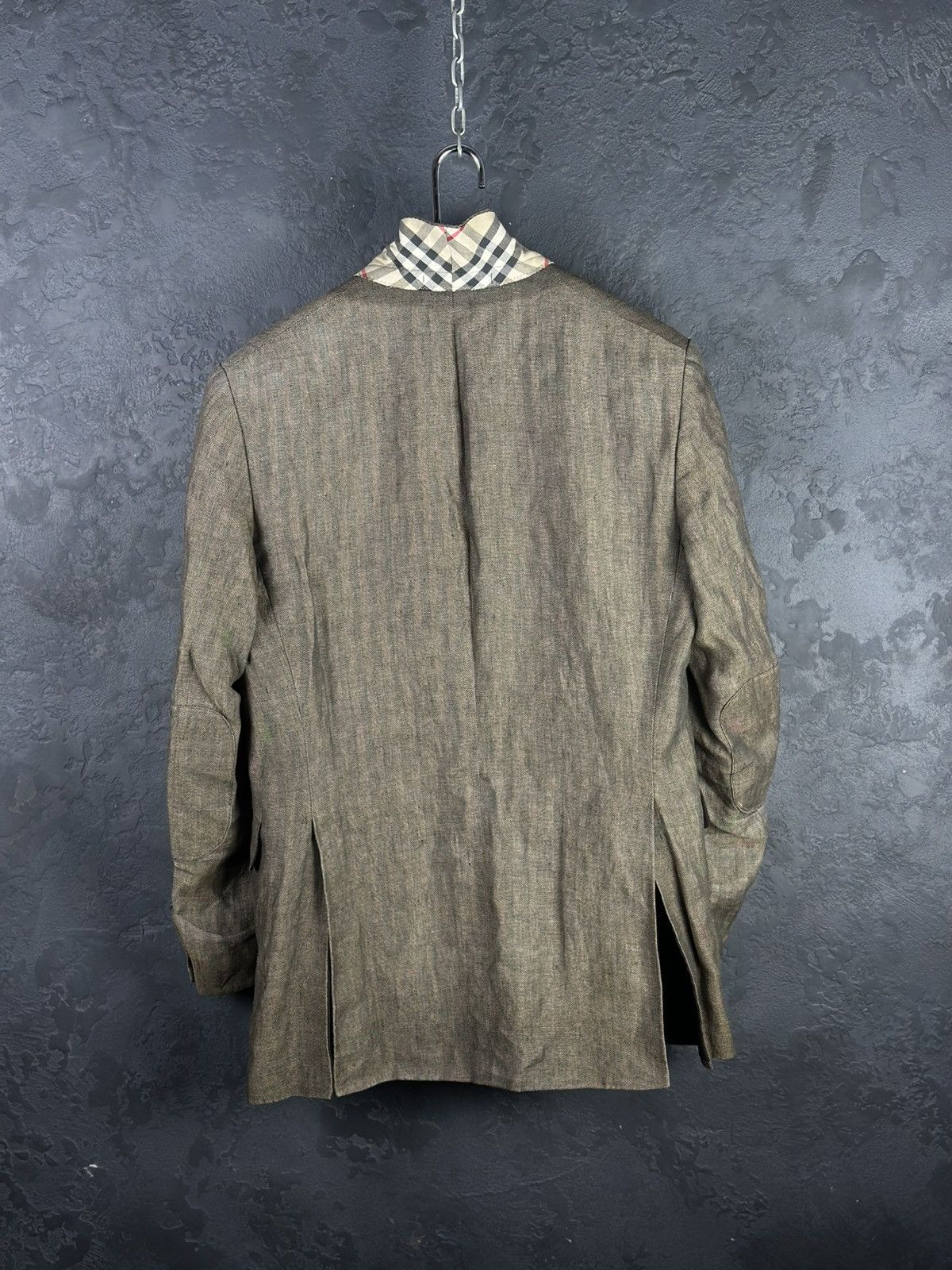 Burberry × Vintage Vintage Burberry London Men's Lino Blazer Jacket Two Button Size 48R - 6 Thumbnail