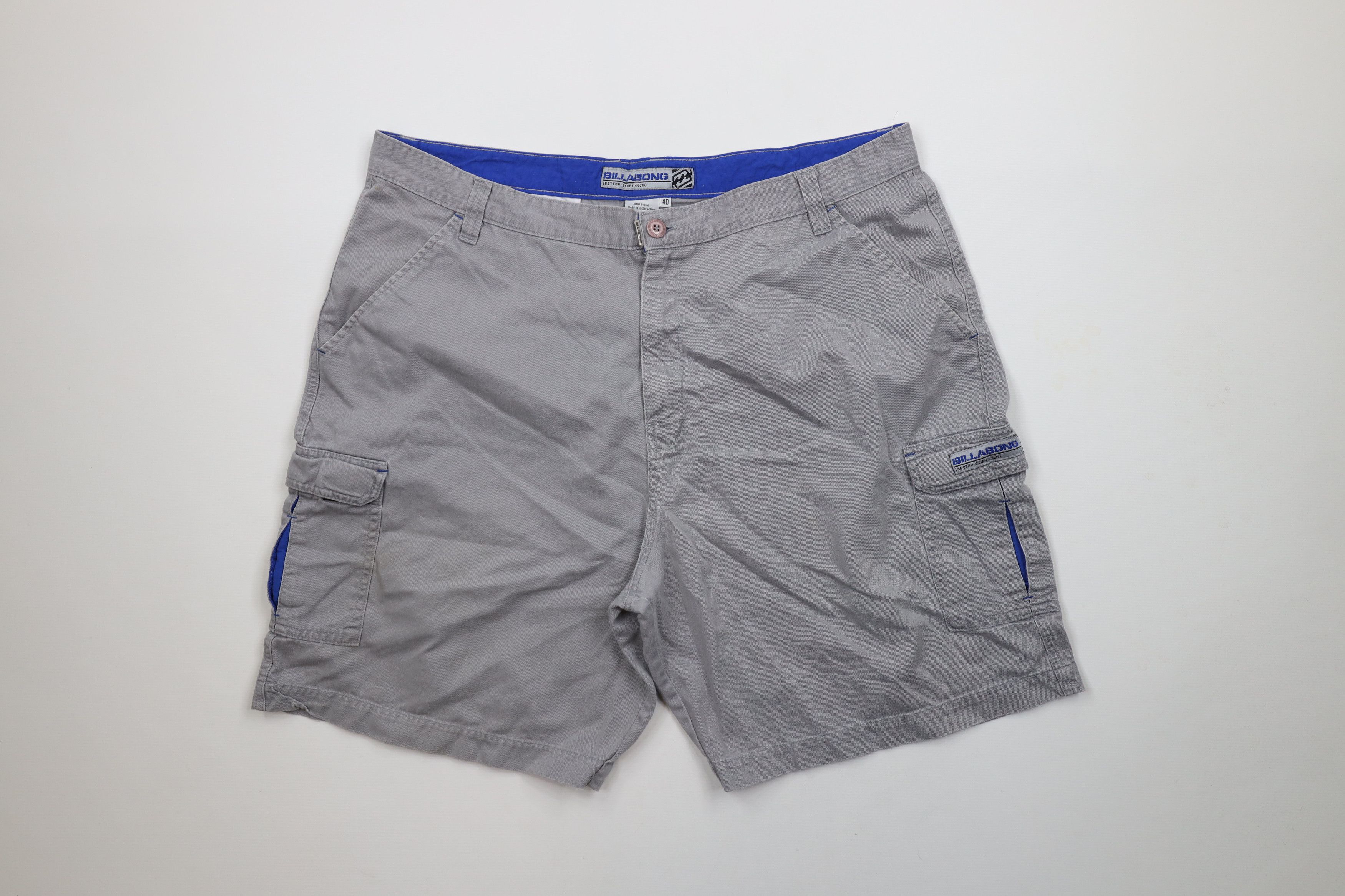 Billabong × Vintage Vintage 90s Y2K Billabong Surfing Baggy Cargo Shorts Gray Size US 40 / EU 56 - 1 Thumbnail