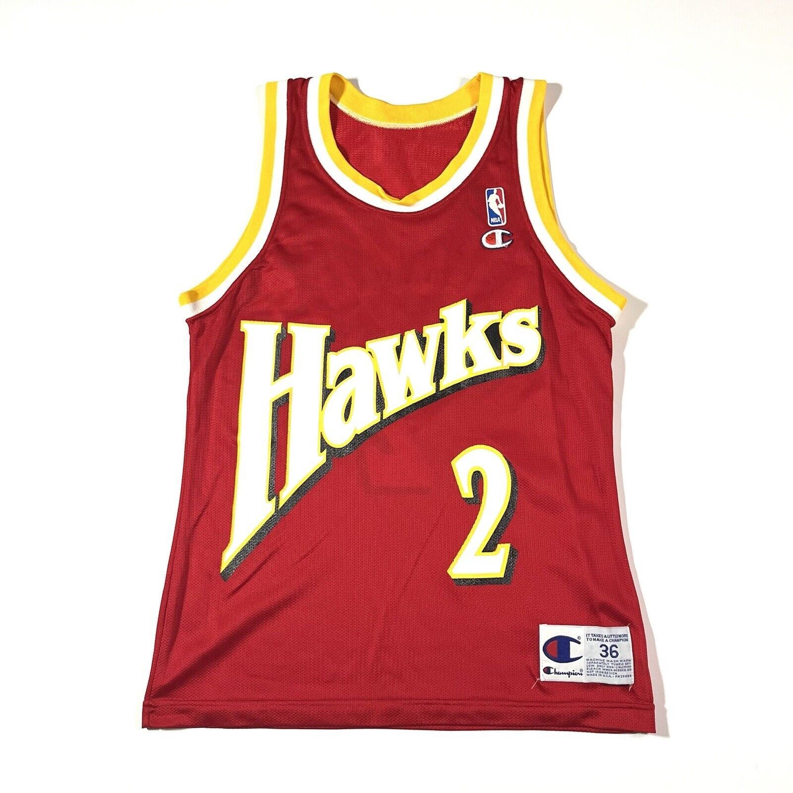 Vintage VTG Champion Atlanta Hawks Augmon Basketball Jersey 36 S Size US S / EU 44-46 / 1 - 1 Thumbnail