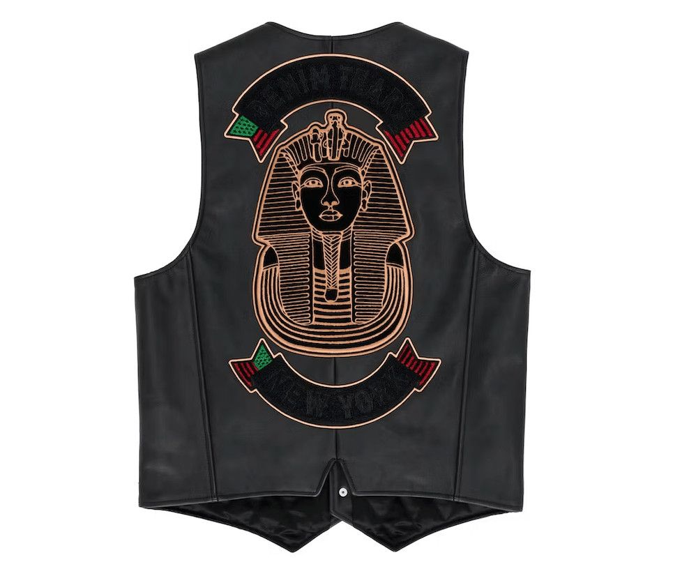 DENIM TEARS Tracy’s King Tut Leather Vest Black Size US L / EU 52-54 / 3 - 1 Thumbnail
