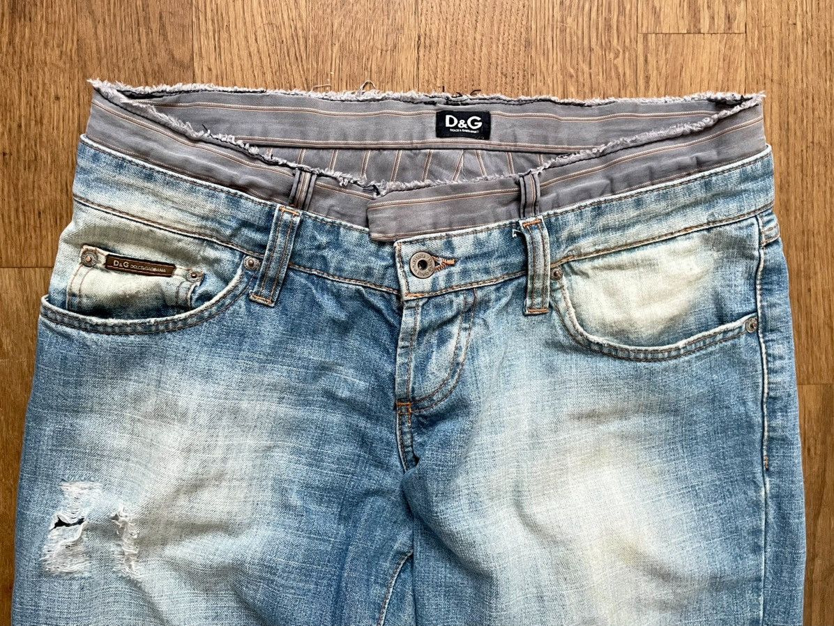 Dolce & Gabbana SS2005 Dolce & Gabbana Sun Faded Double Waist Denim Jeans Size US 33 - 3 Thumbnail